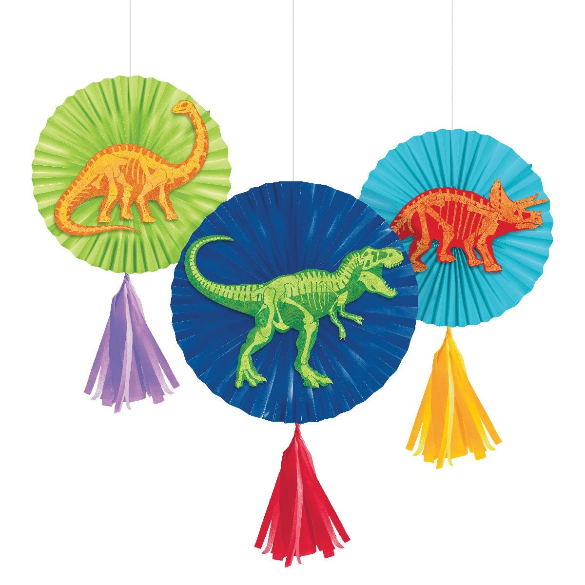 Dinosaur Hanging Party Fans - Stesha Party