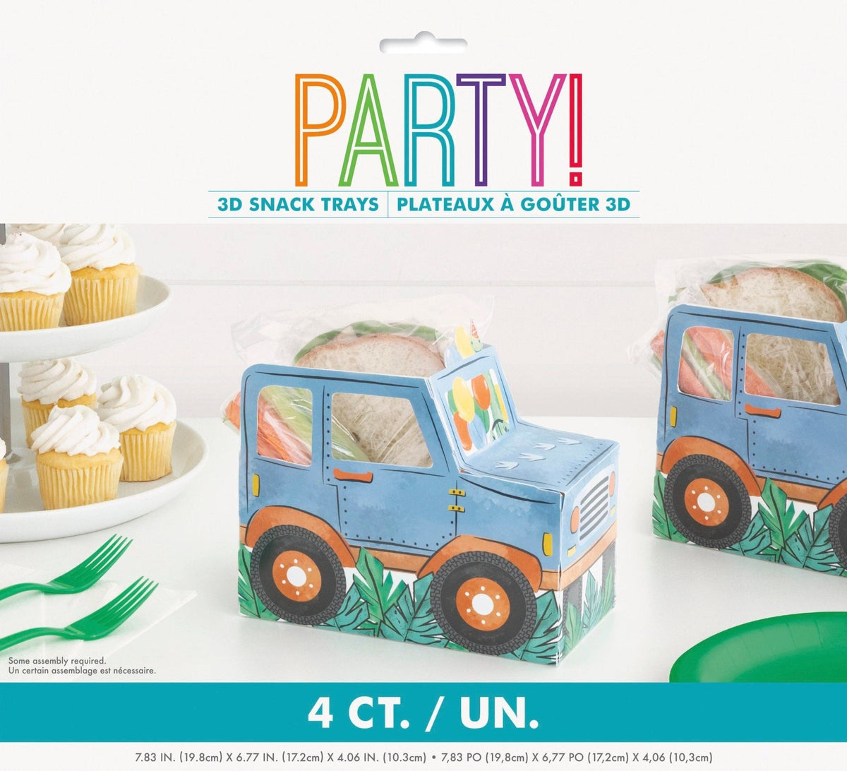 Dinosaur Snack Trucks 4ct - Stesha Party