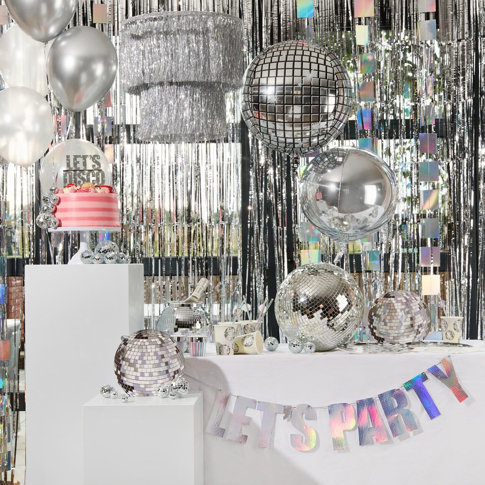 Disco Ball Foil Paper Plates 8ct - Stesha Party