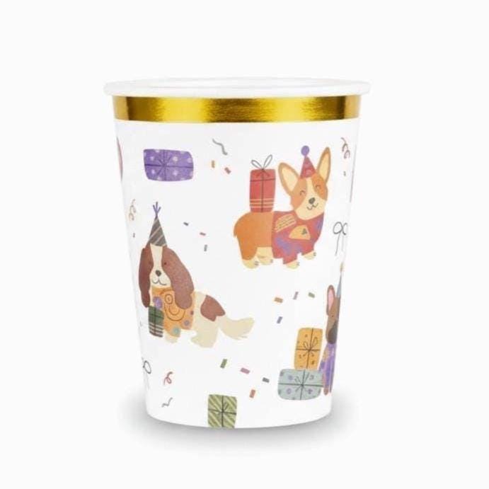 Dog Birthday Gold Foil Cups 8ct - Stesha Party