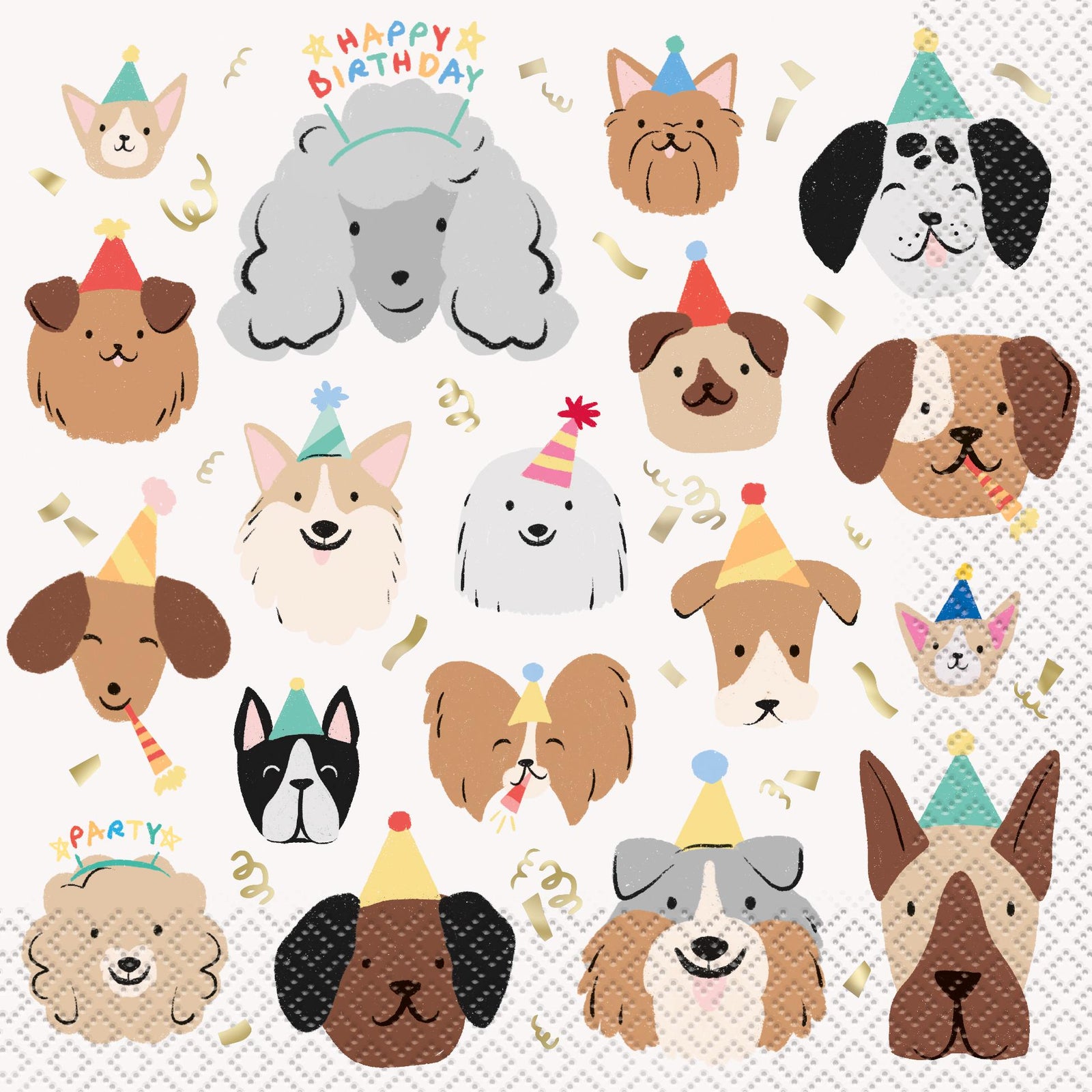 Dog Birthday Napkins 16ct - Stesha Party