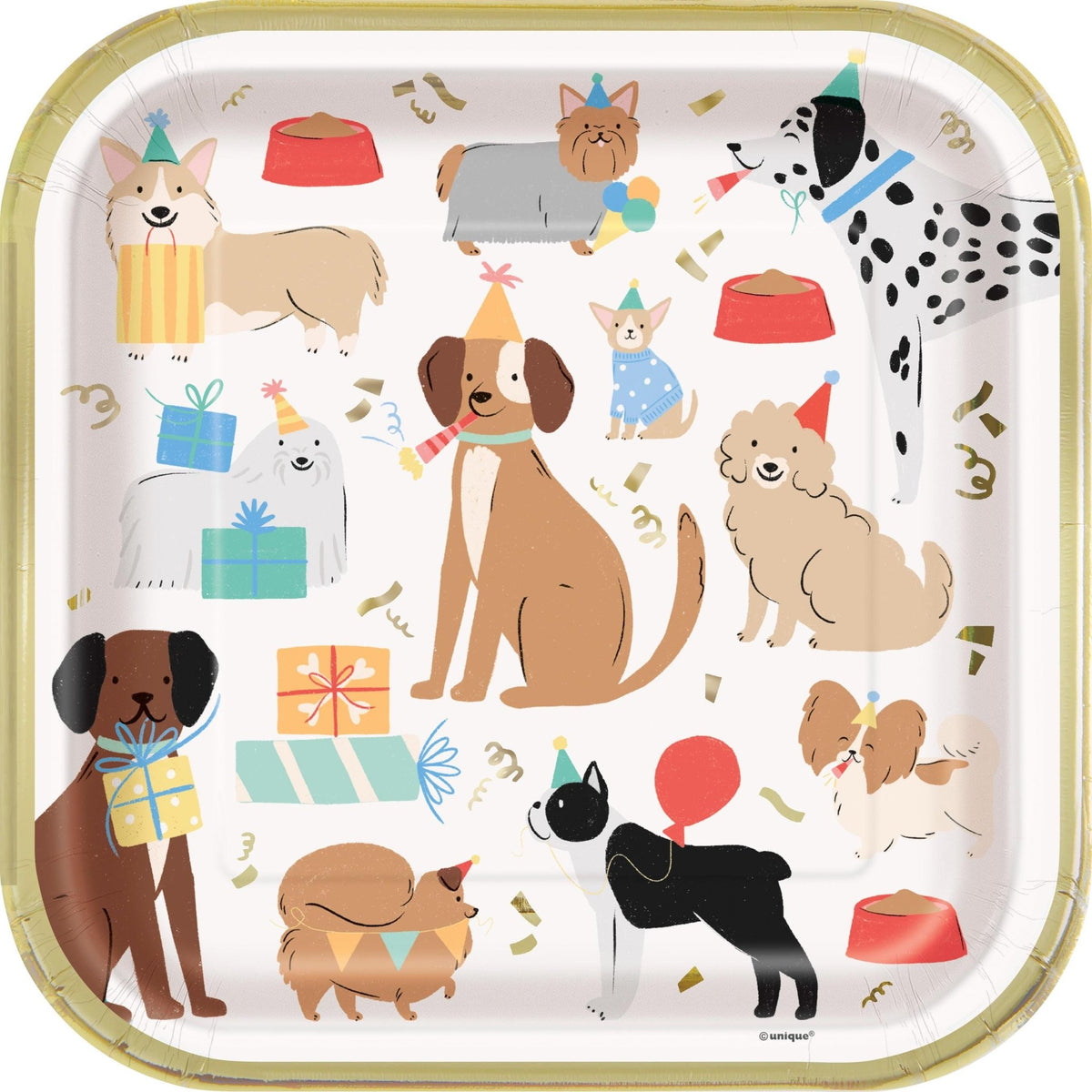 Dog Birthday Paper Plates 8ct - Stesha Party