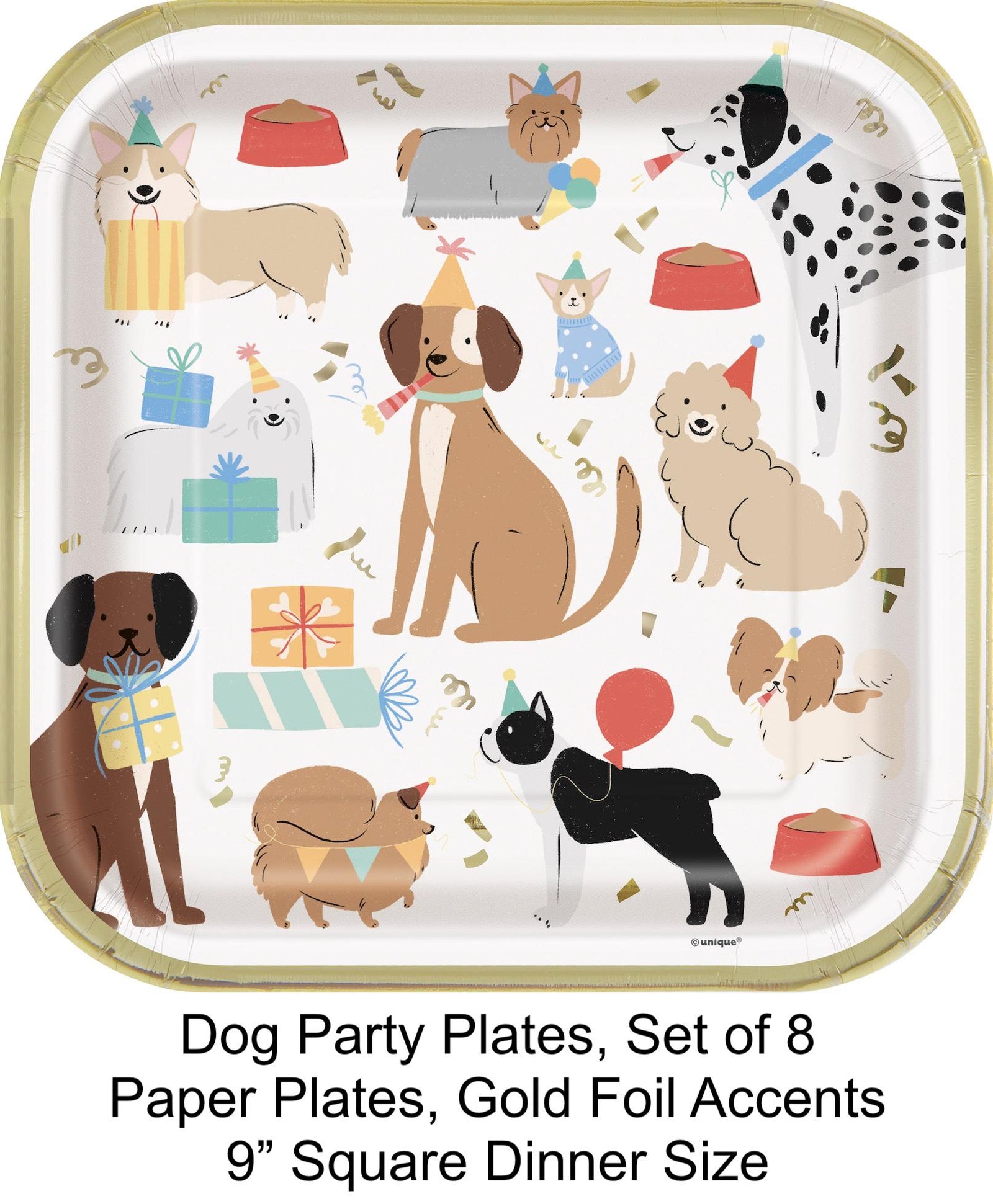 Dog Birthday Paper Plates 8ct - Stesha Party