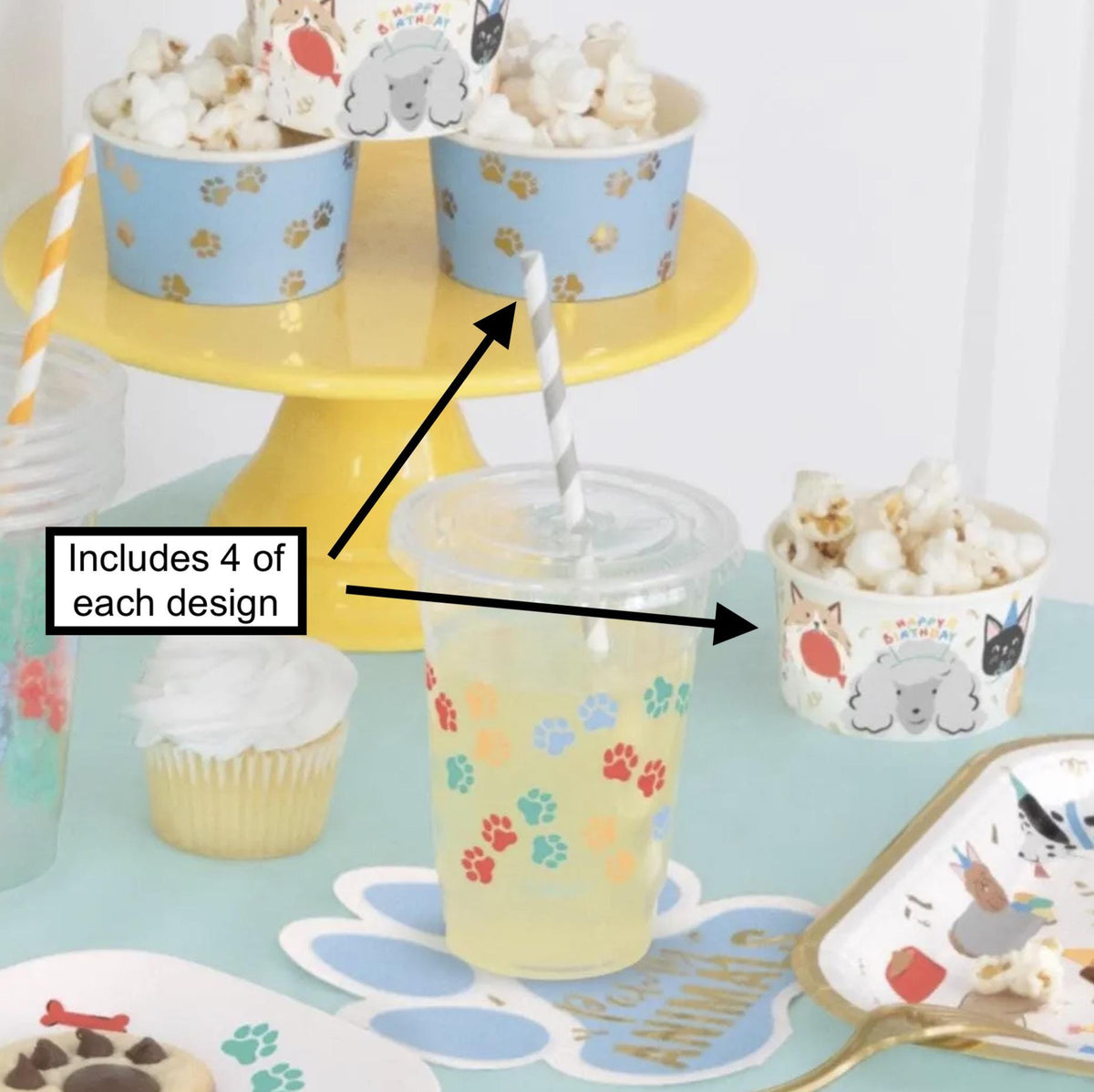 Dog & Cat Paper Treat Cups 8ct - Stesha Party