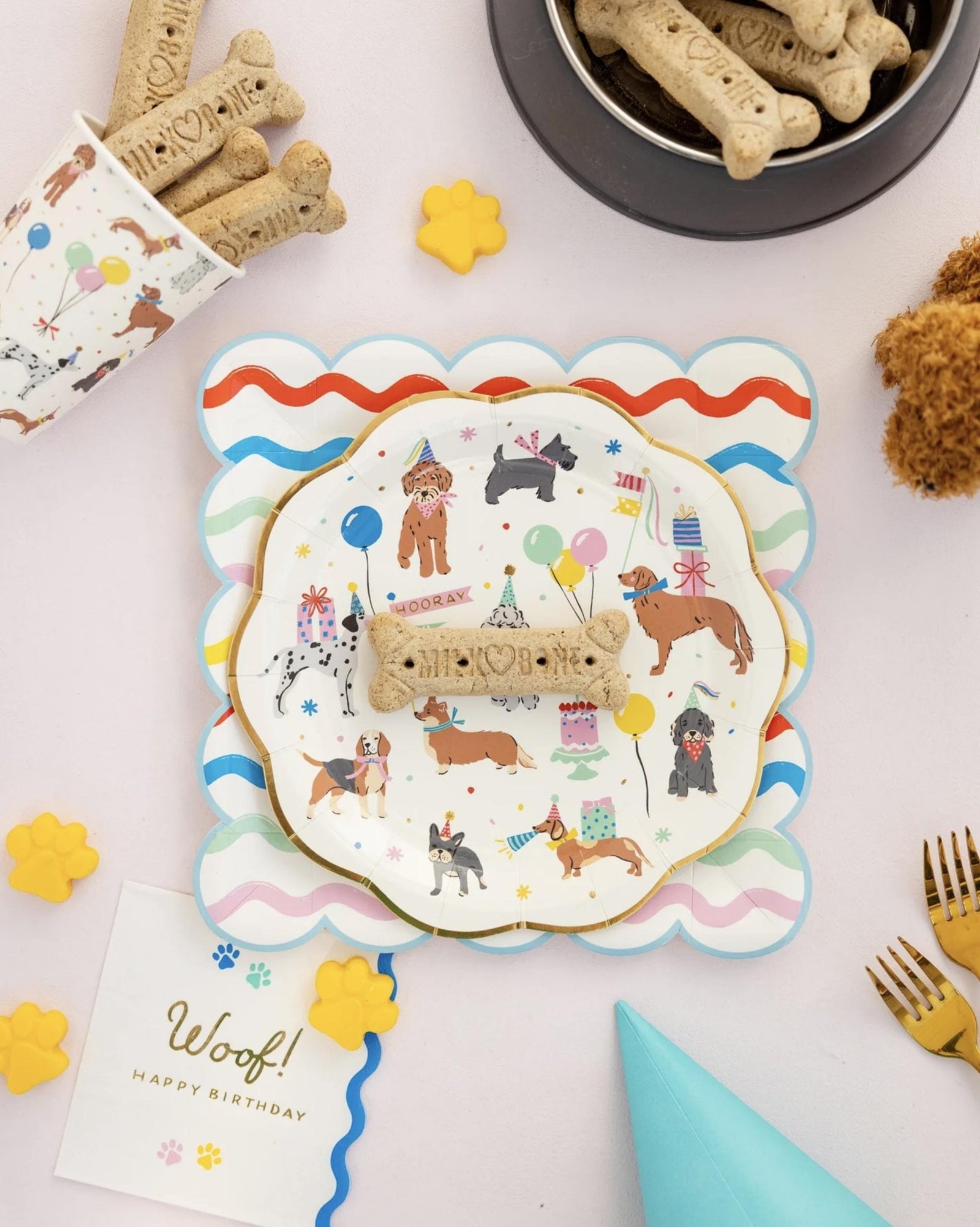 Dog Party Plates 8ct - Stesha Party
