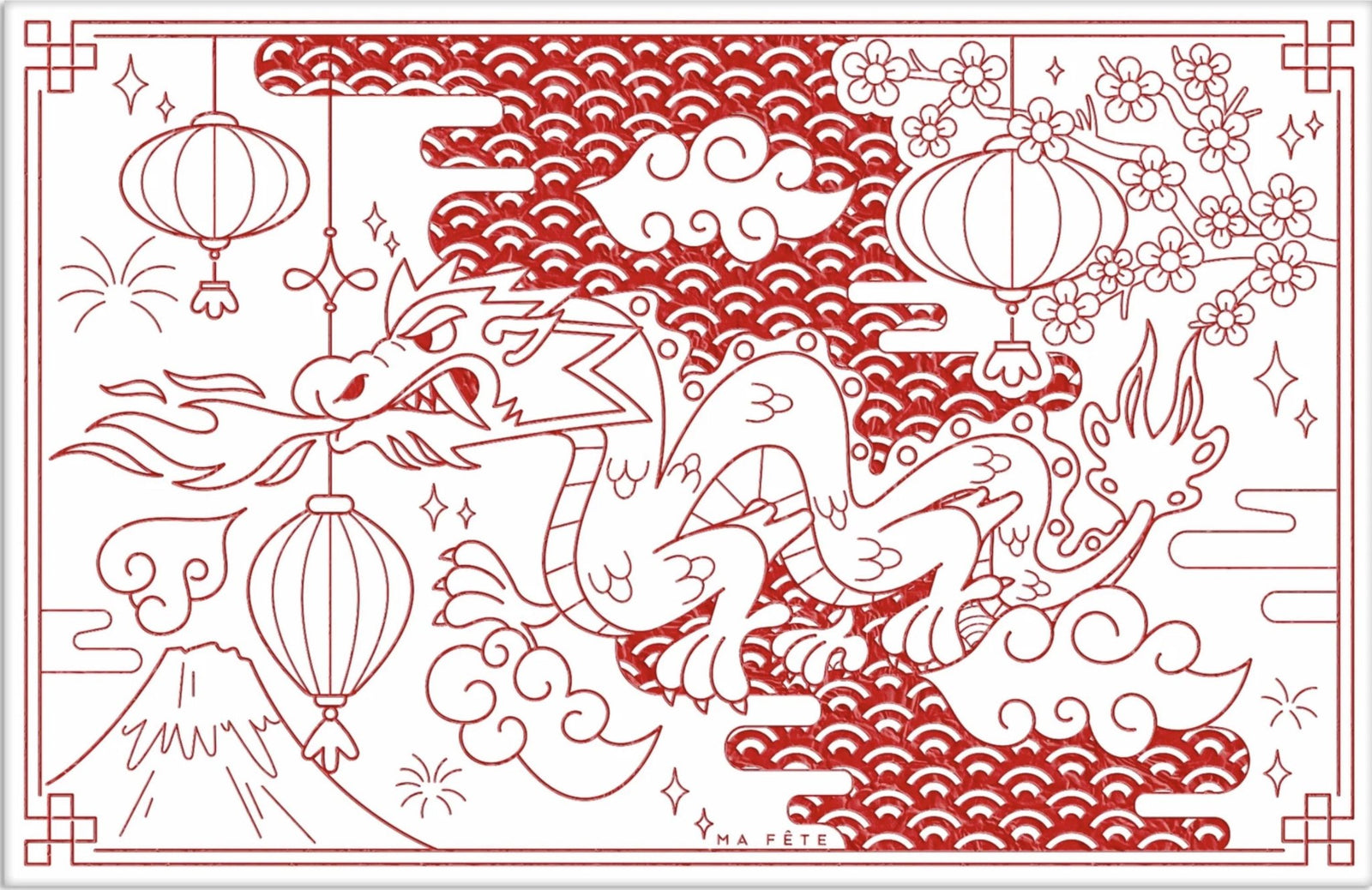 Dragon Coloring Placemats - Stesha Party