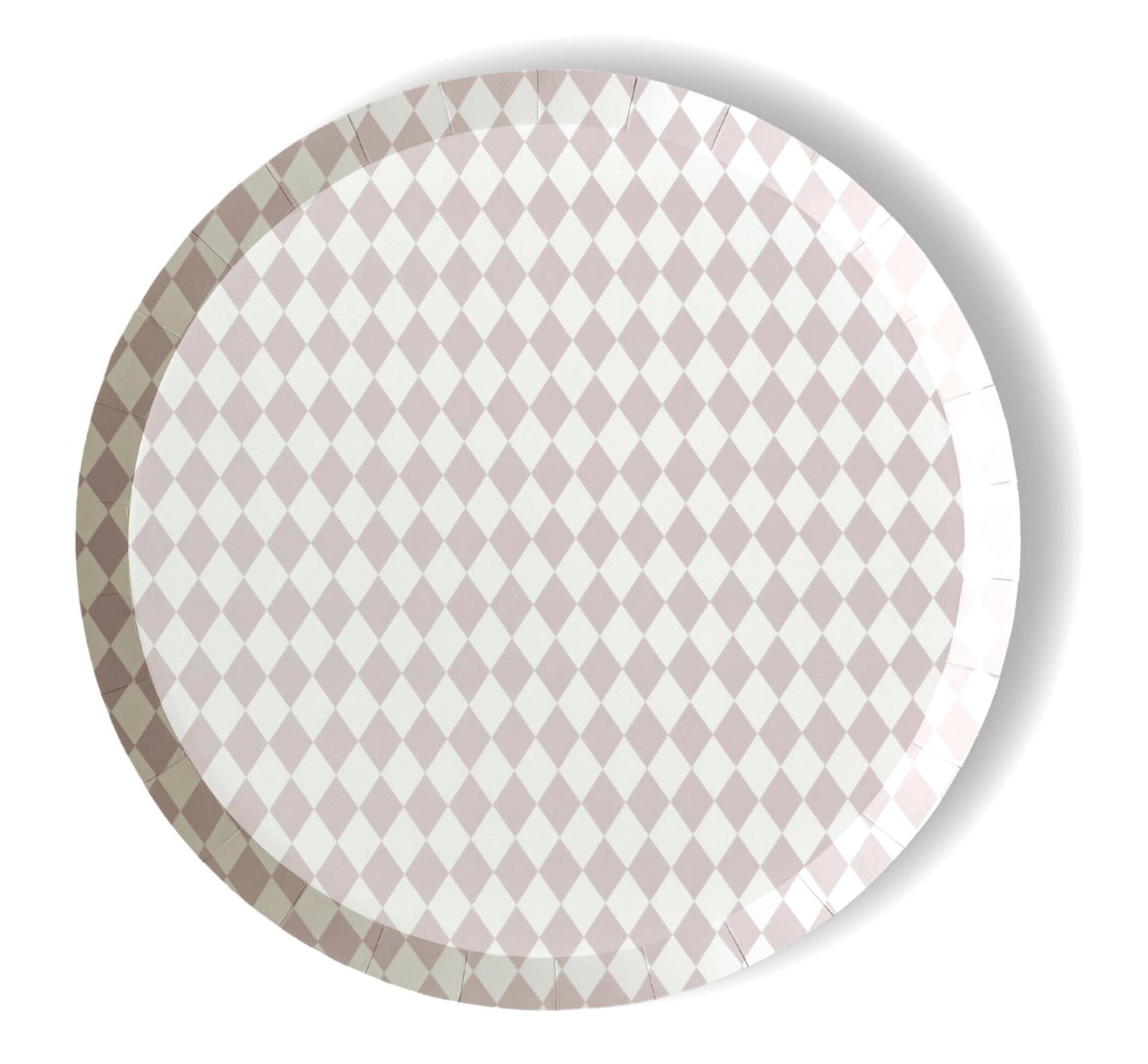 Dusty Pink Harlequin Paper Plates - Stesha Party