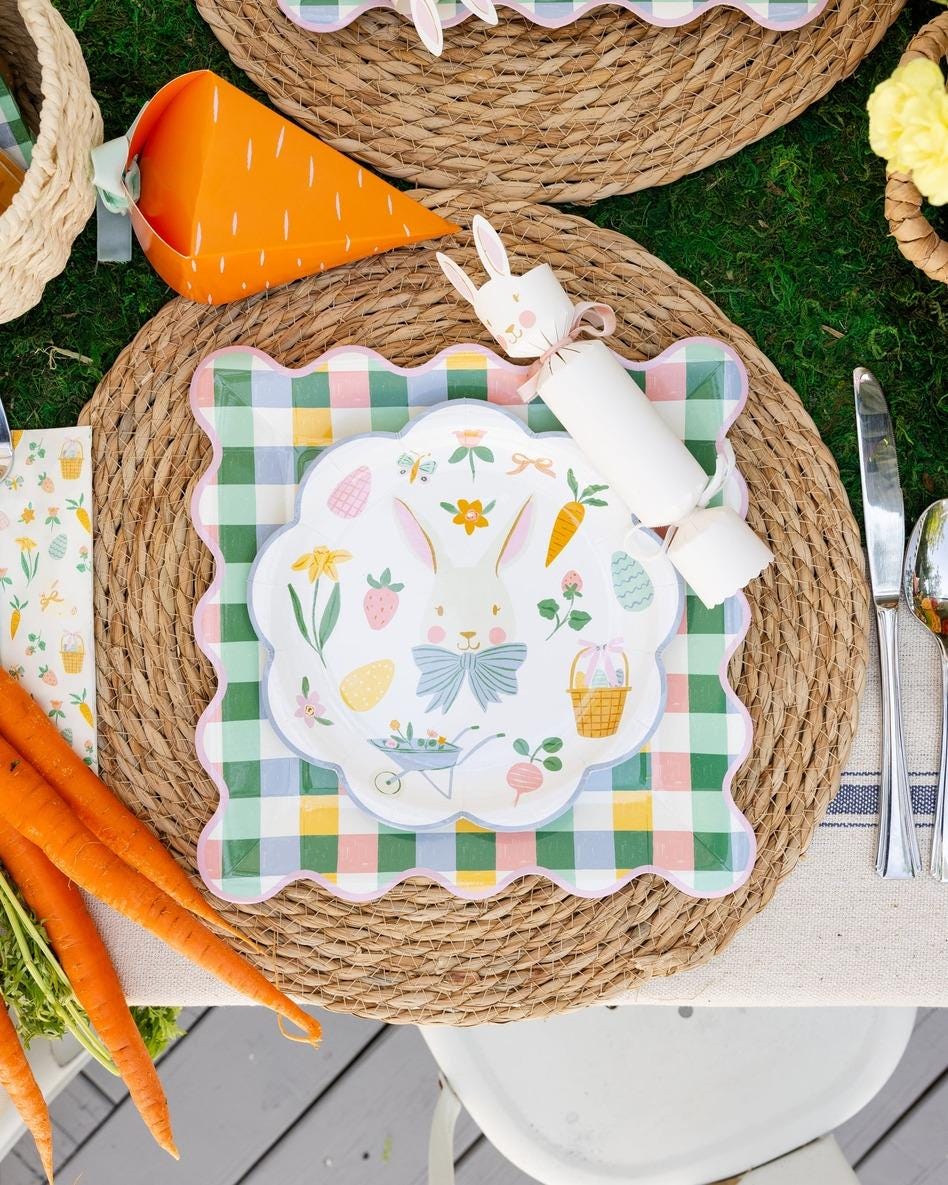 Easter Bunny Garden Plates 8ct - Stesha Party