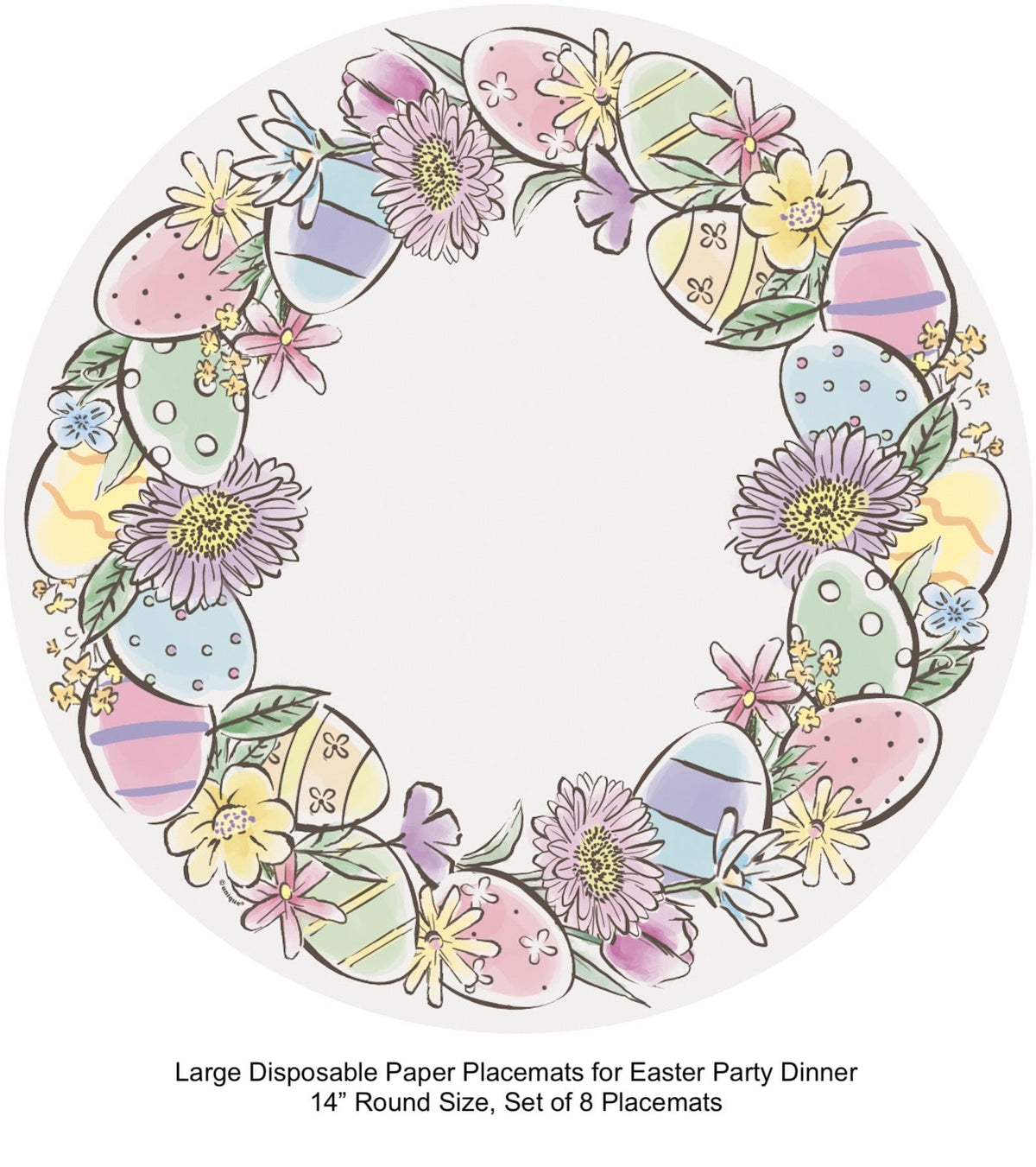 Easter Egg Disposable Paper Placemats 8ct - Stesha Party