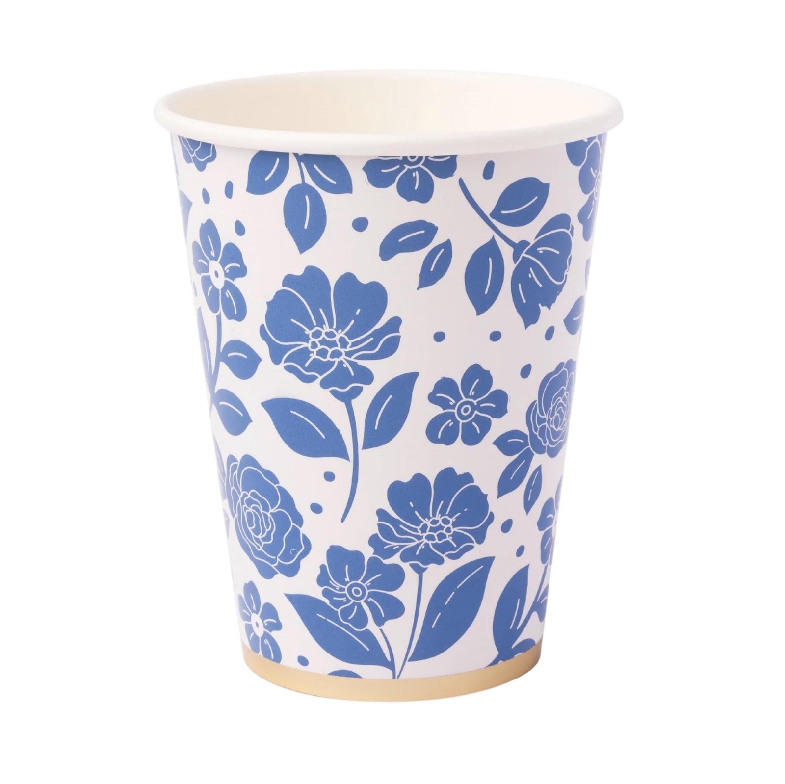 Elegant Blue Floral Party Cups 8ct - Stesha Party