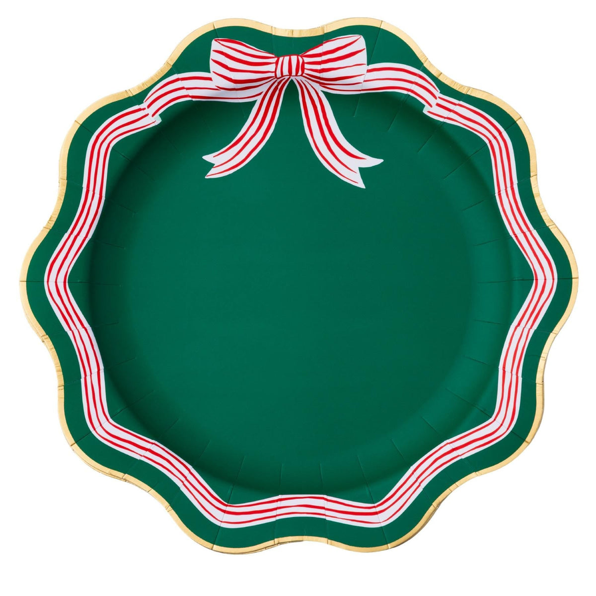 Elegant Green Peppermint Bow Dinner Plates 8ct - Stesha Party