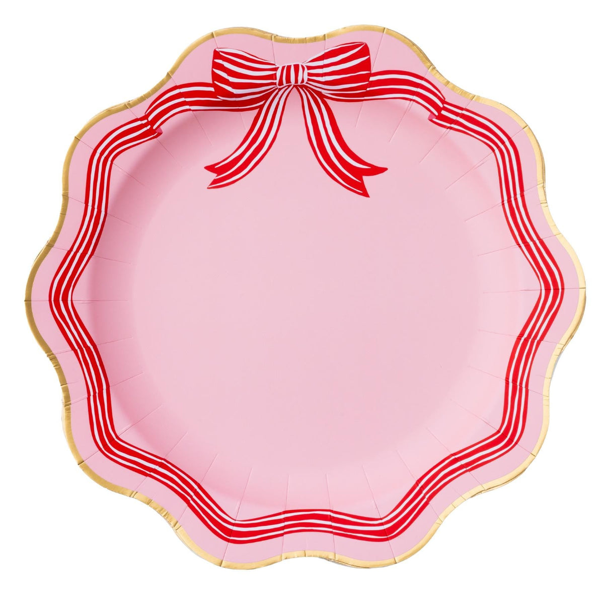 Elegant Pink Bow Dinner Plates 8ct - Stesha Party