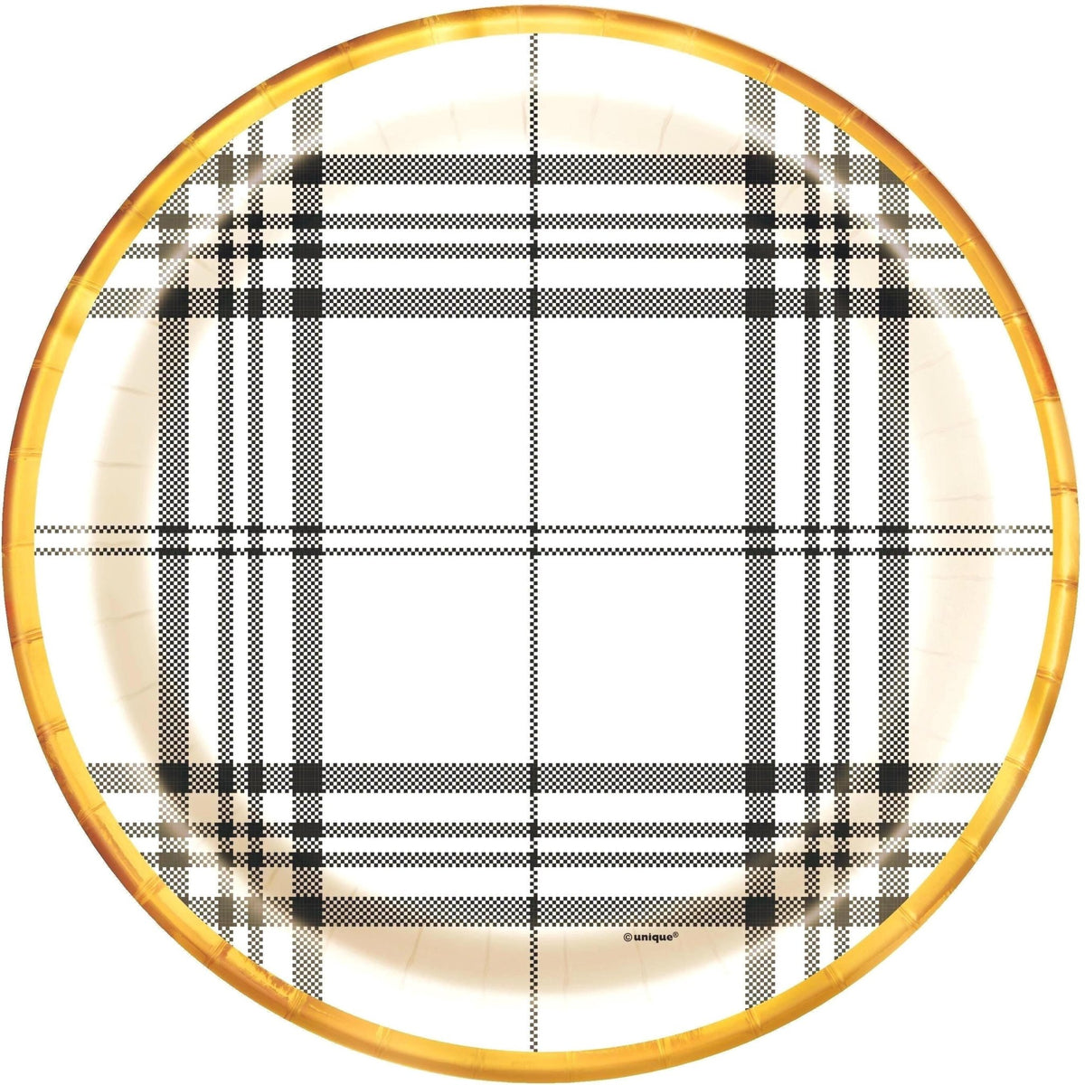 Elegant White &amp; Black 9&quot; Dinner Plates 8ct - Stesha Party