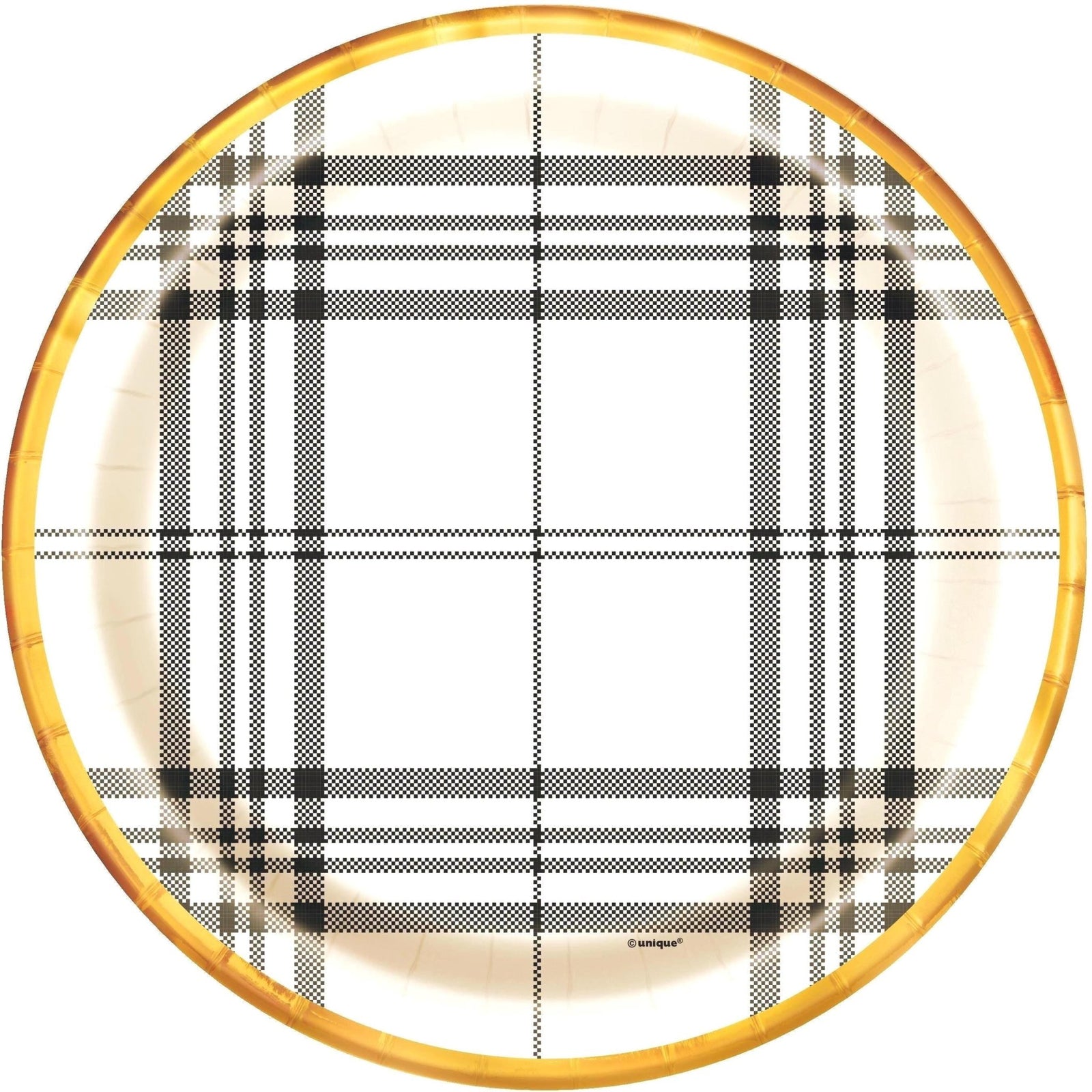 Elegant White & Black 9" Dinner Plates 8ct - Stesha Party