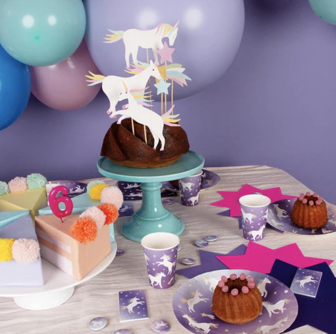 Enchanting Unicorn Party Plates 8ct - Stesha Party