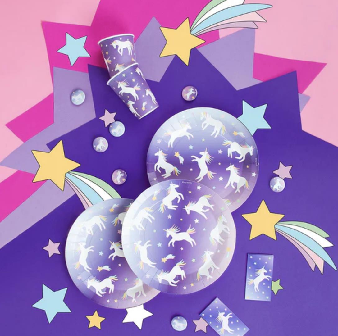 Enchanting Unicorn Party Plates 8ct - Stesha Party