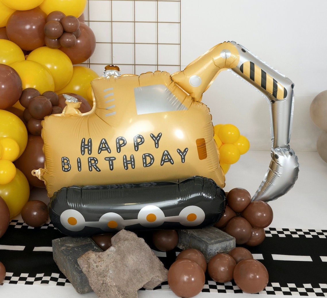 Excavator Birthday Balloon - Stesha Party