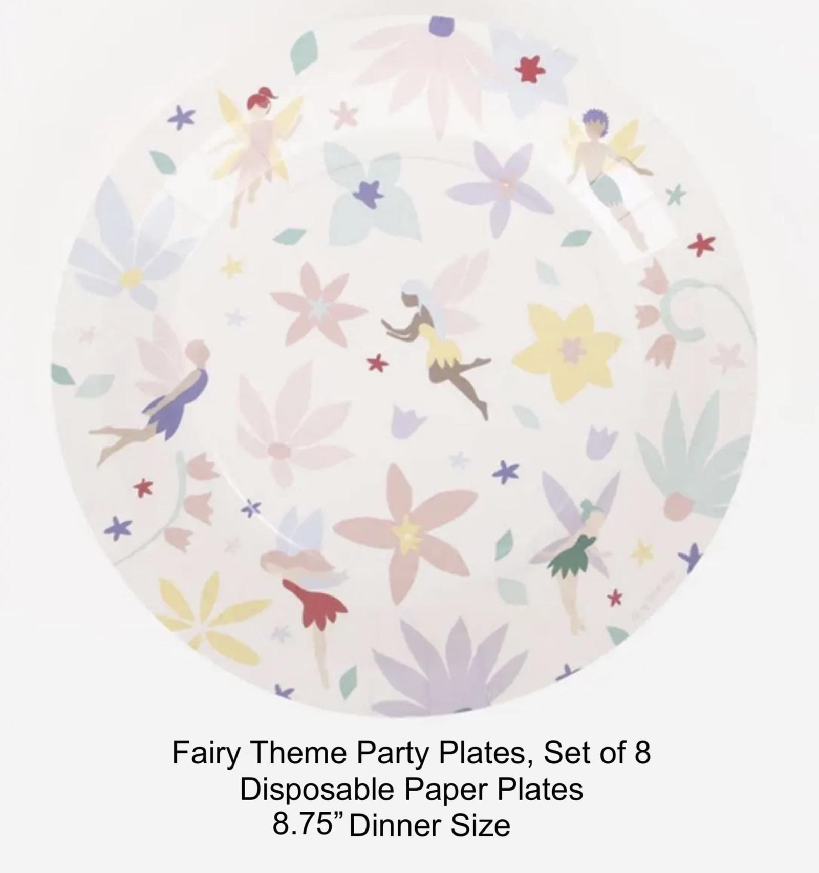 Fairy Party Paper Dinner Plates 8ct - Stesha Party