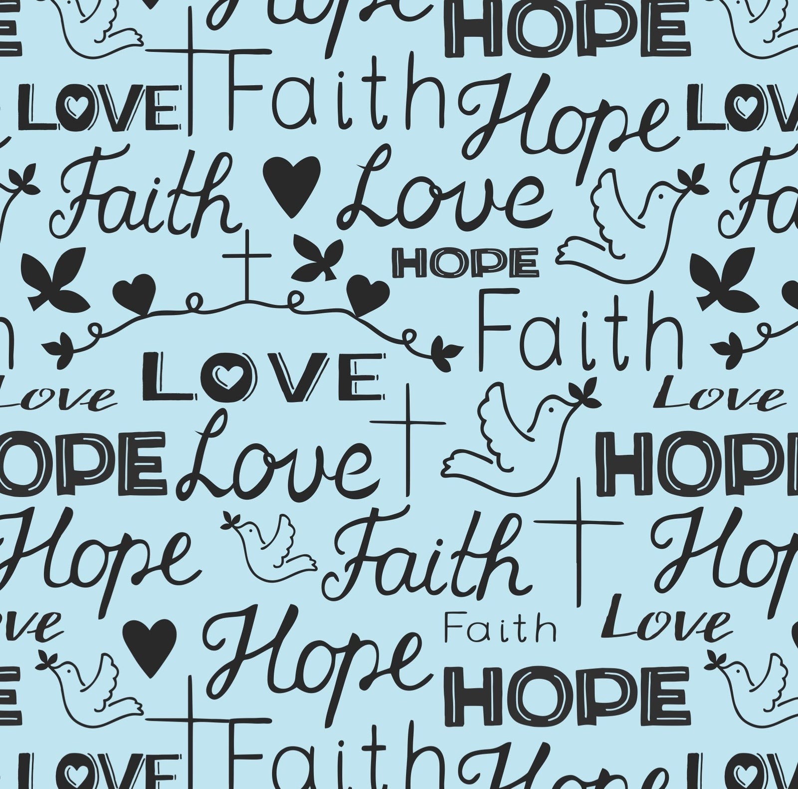 Faith, Hope & Love Gift Wrap - Stesha Party