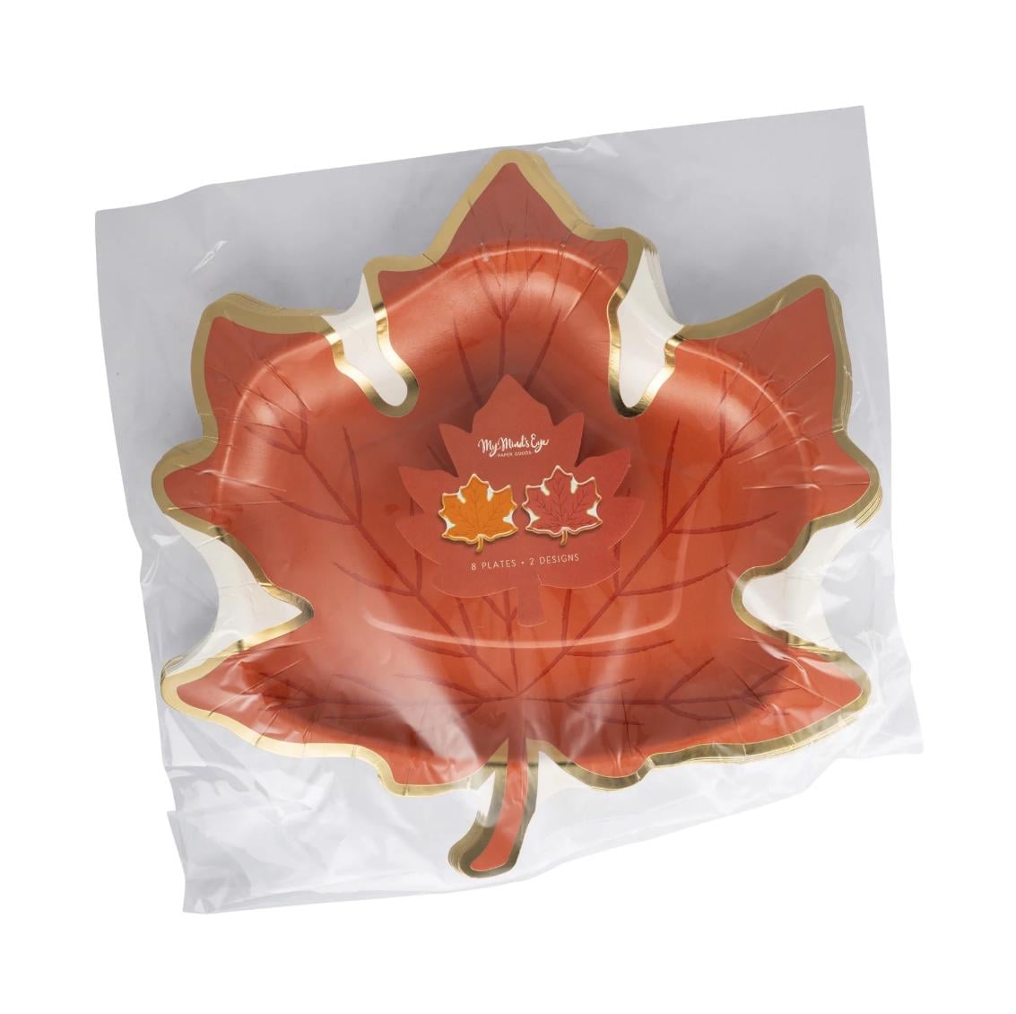 Fall Leaf Paper Plates 8ct - Stesha Party
