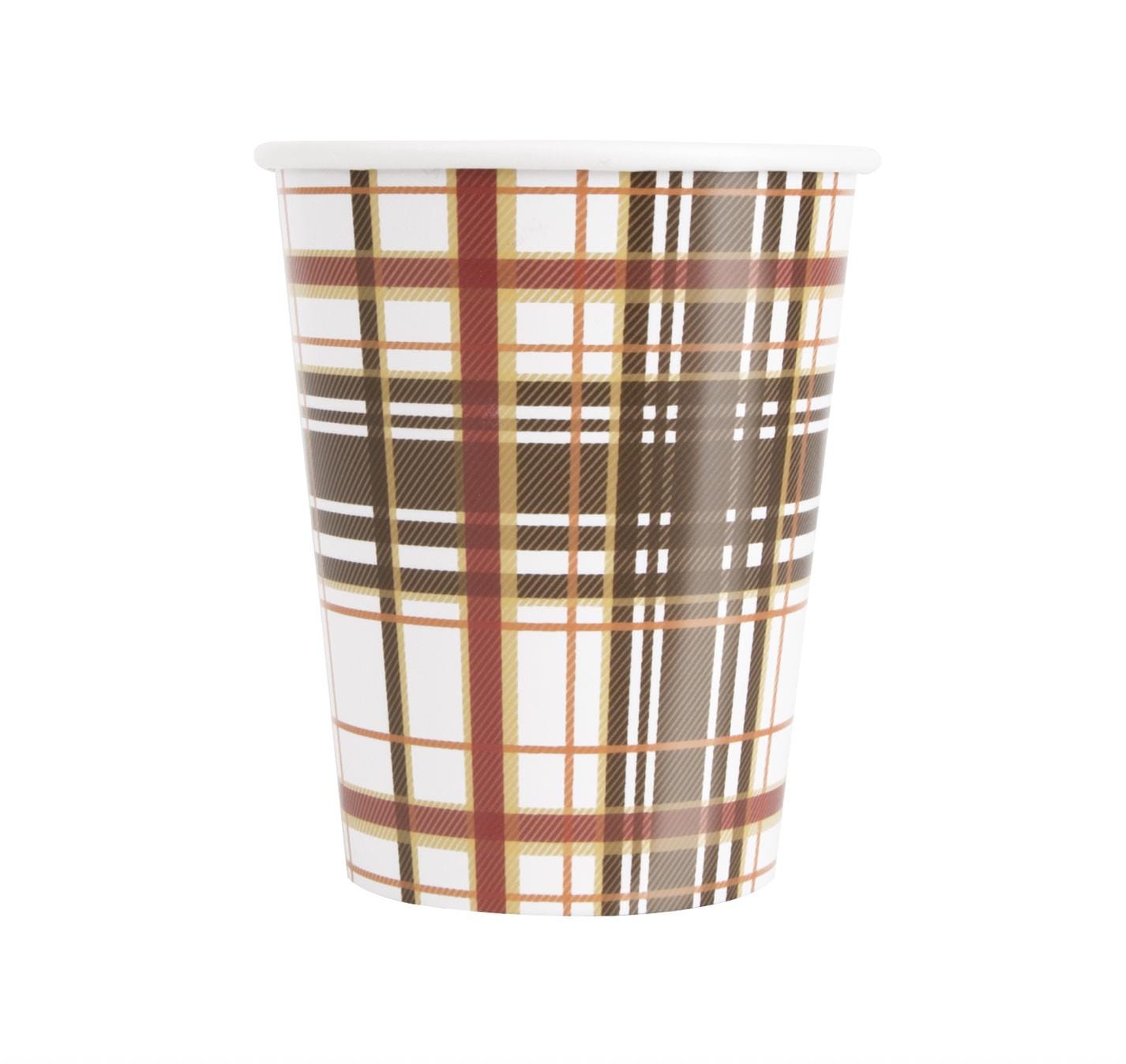 Fall Plaid Gingham Paper Cups - Stesha Party