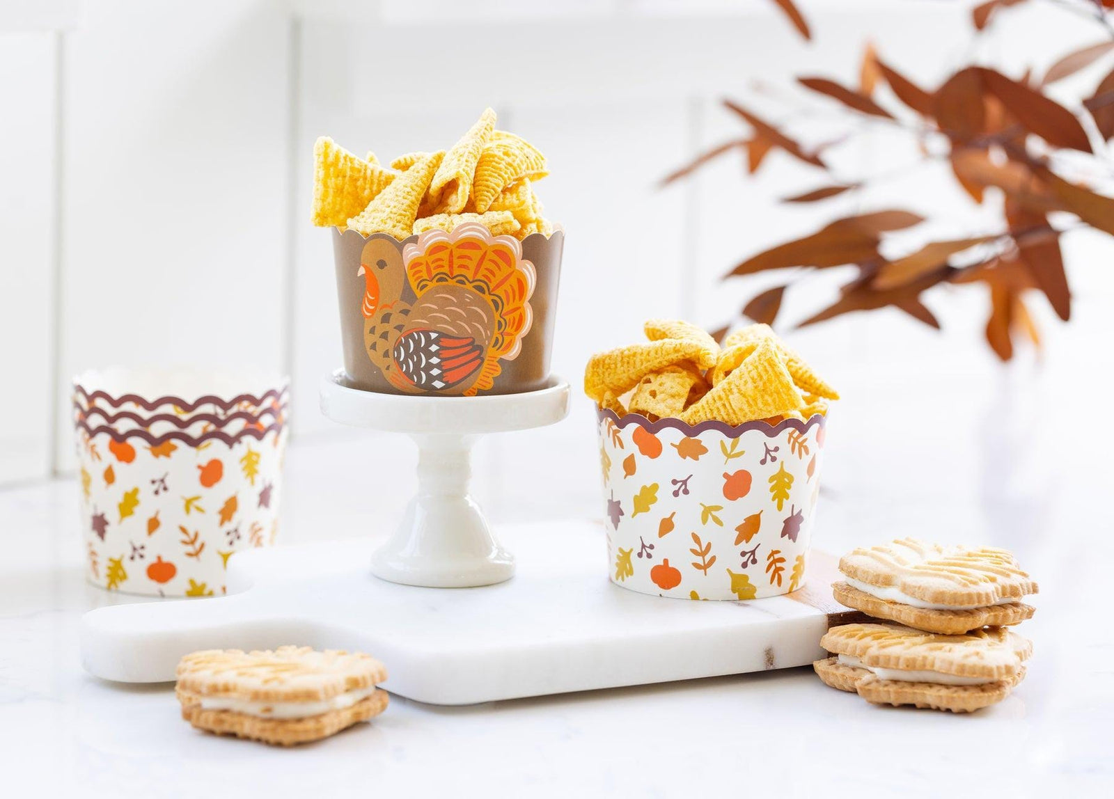Fall Turkey Baking Cups - Stesha Party