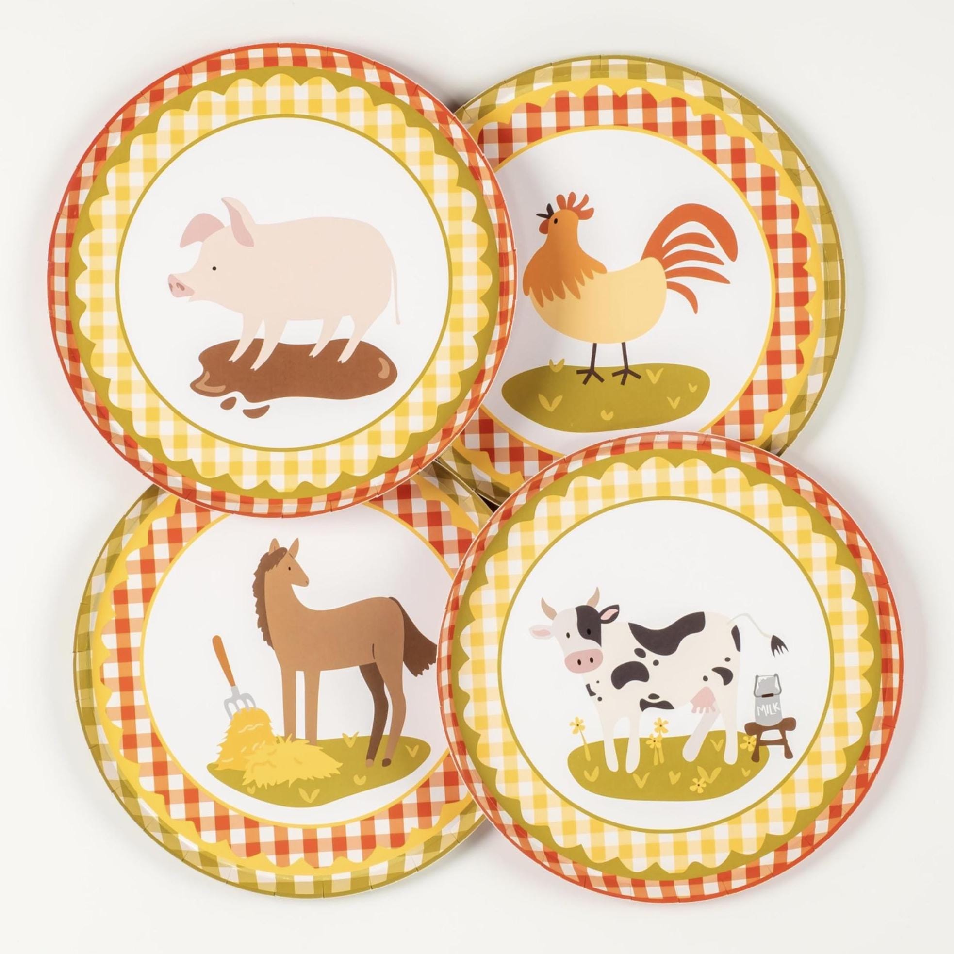 Farm Animal Small Plates 8ct - Stesha Party