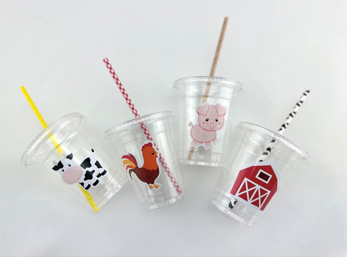 Farm Party Plastic Cups - Stesha Party