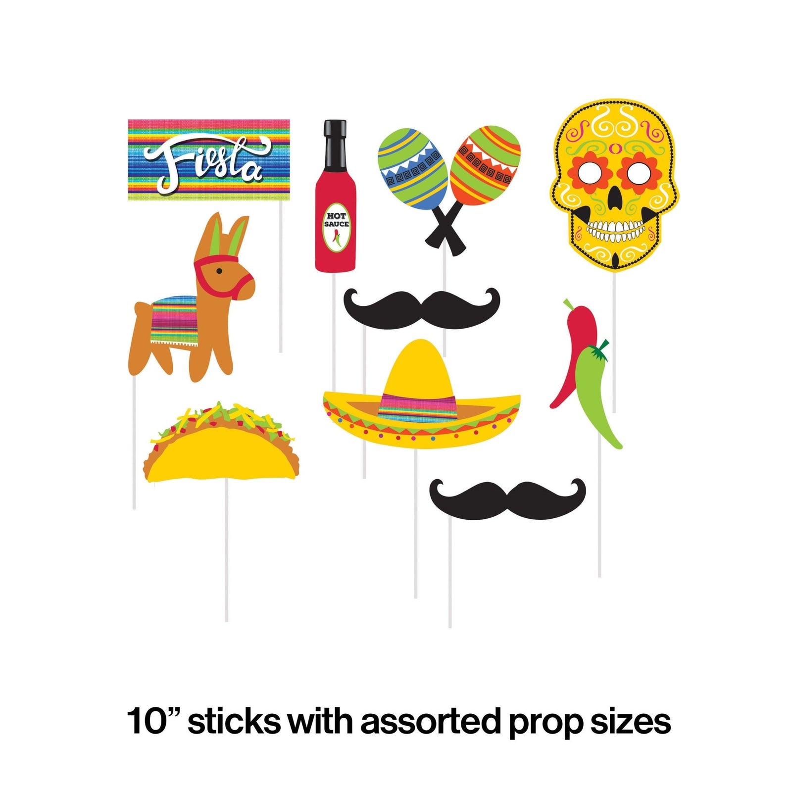 Fiesta Party Photo Props 10ct - Stesha Party