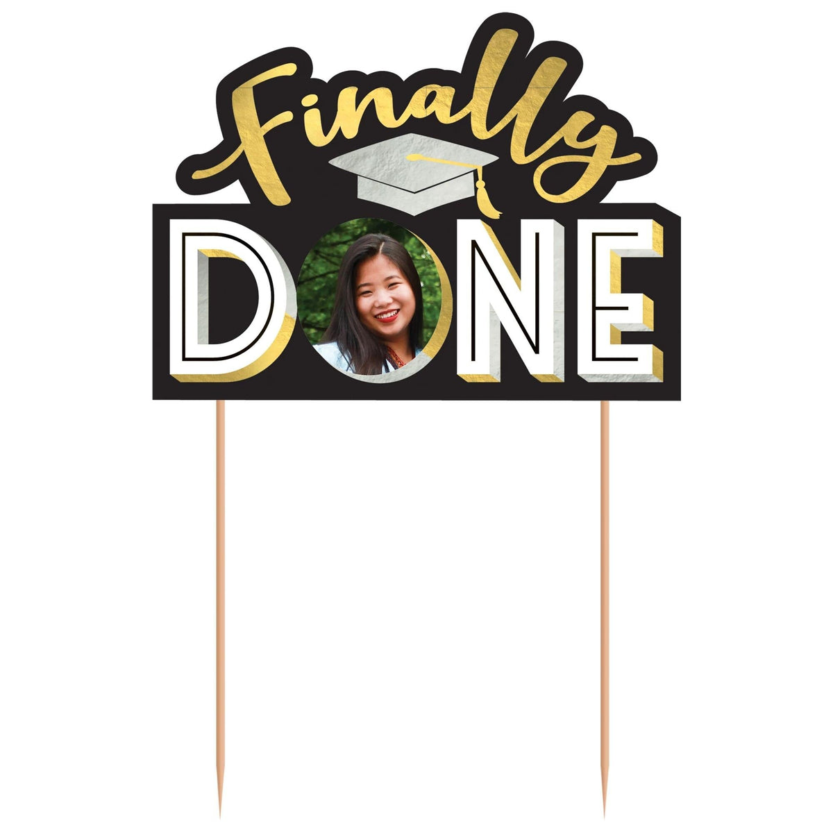 Finally Done Graduation Photo Cake Topper - Stesha Party
