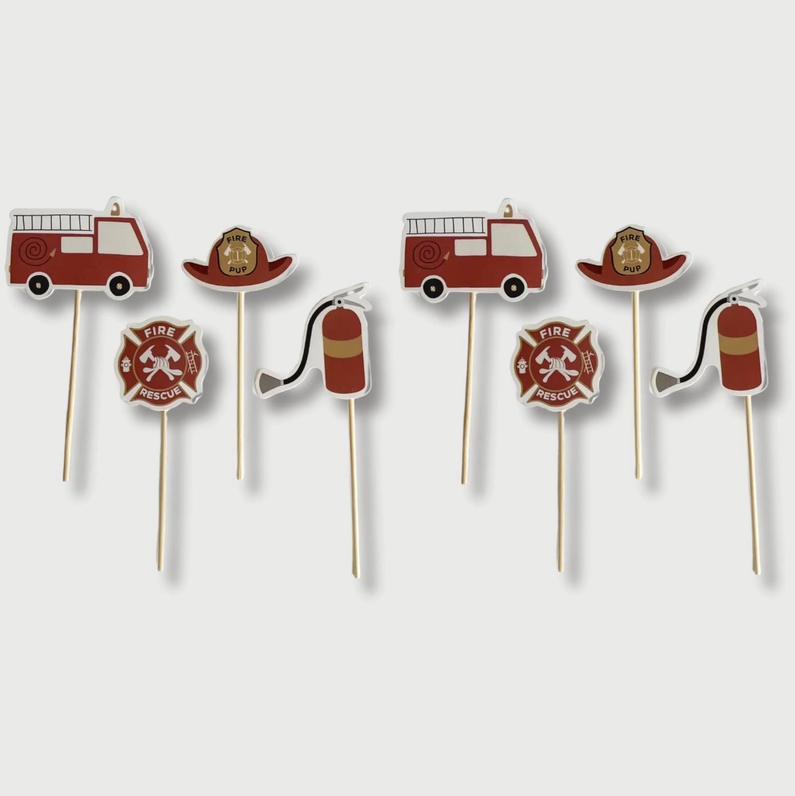 Firefighter Cake Toppers 8ct - Stesha Party