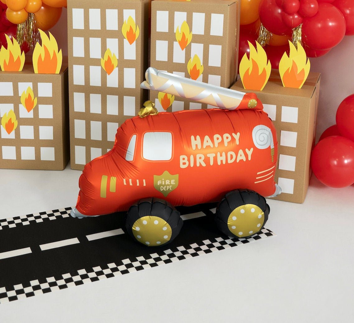 Firetruck Birthday Balloon - Stesha Party