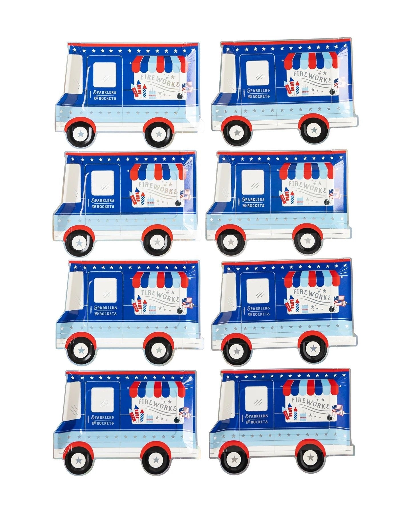 Firework Truck Paper Plates - Stesha Party