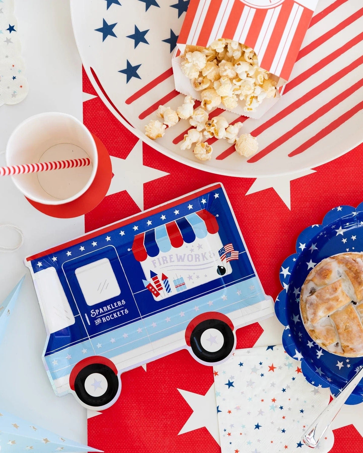 Firework Truck Paper Plates - Stesha Party