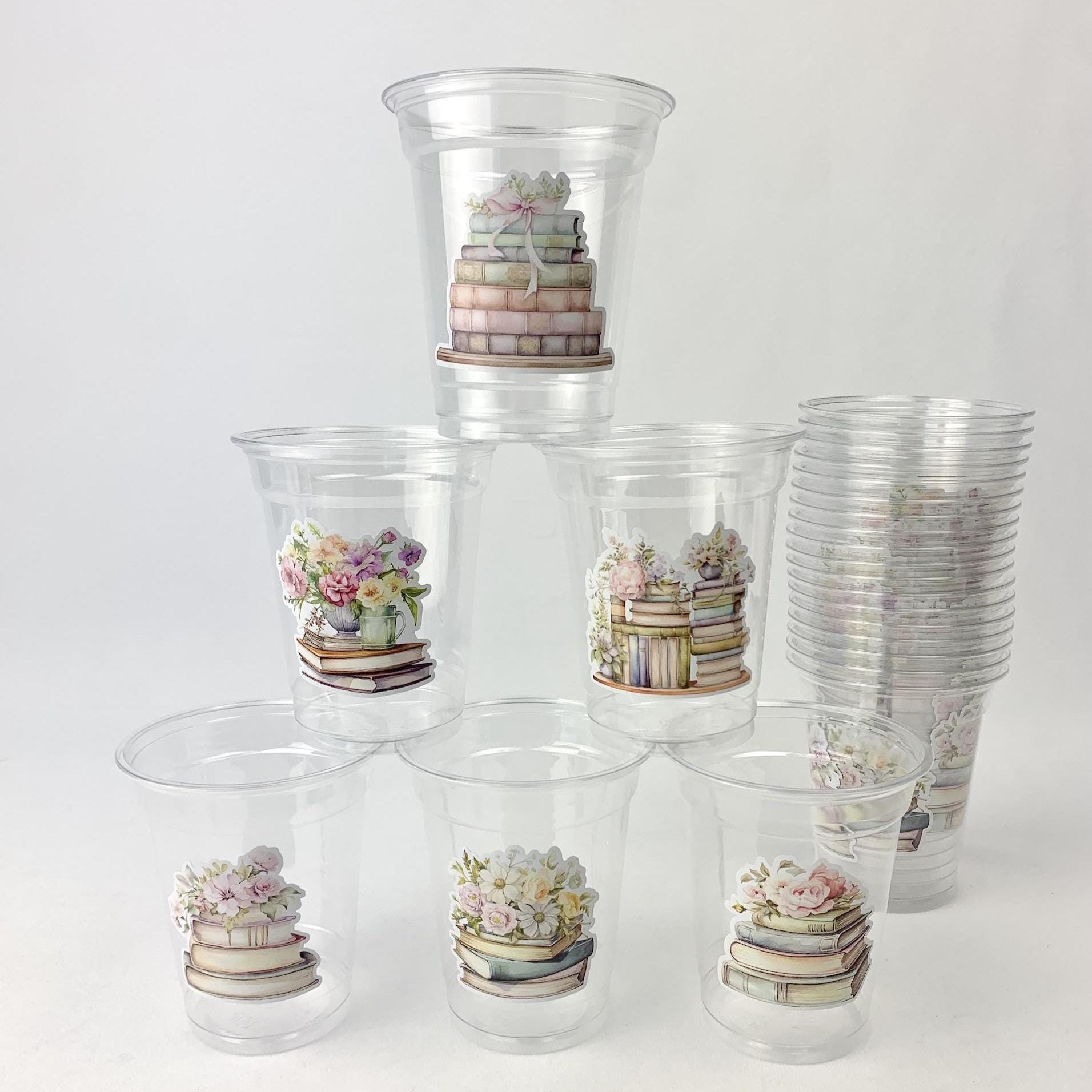Floral Book Party Cups 24ct 12oz Plastic Cups - Stesha Party