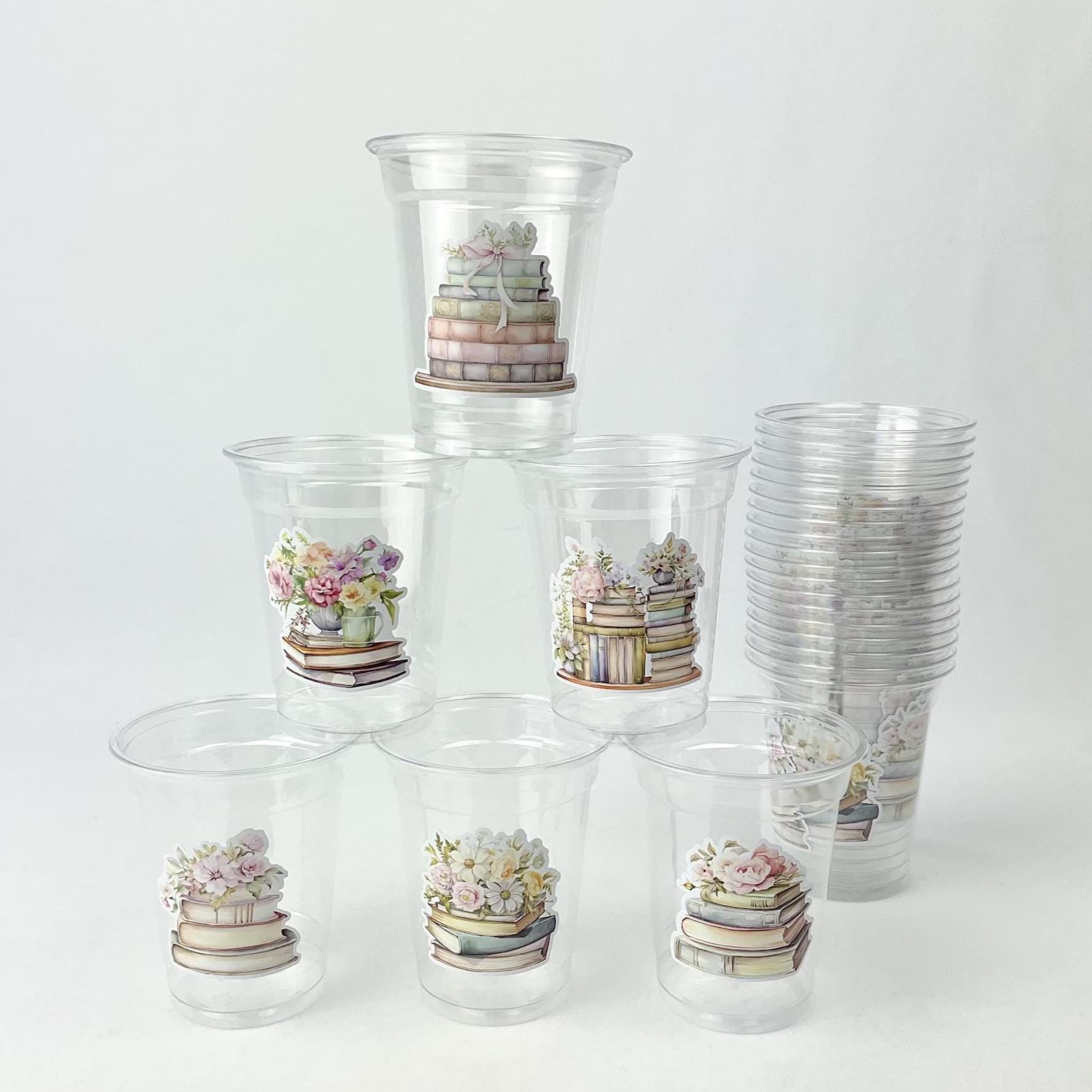 Floral Book Party Cups 24ct 12oz Plastic Cups - Stesha Party