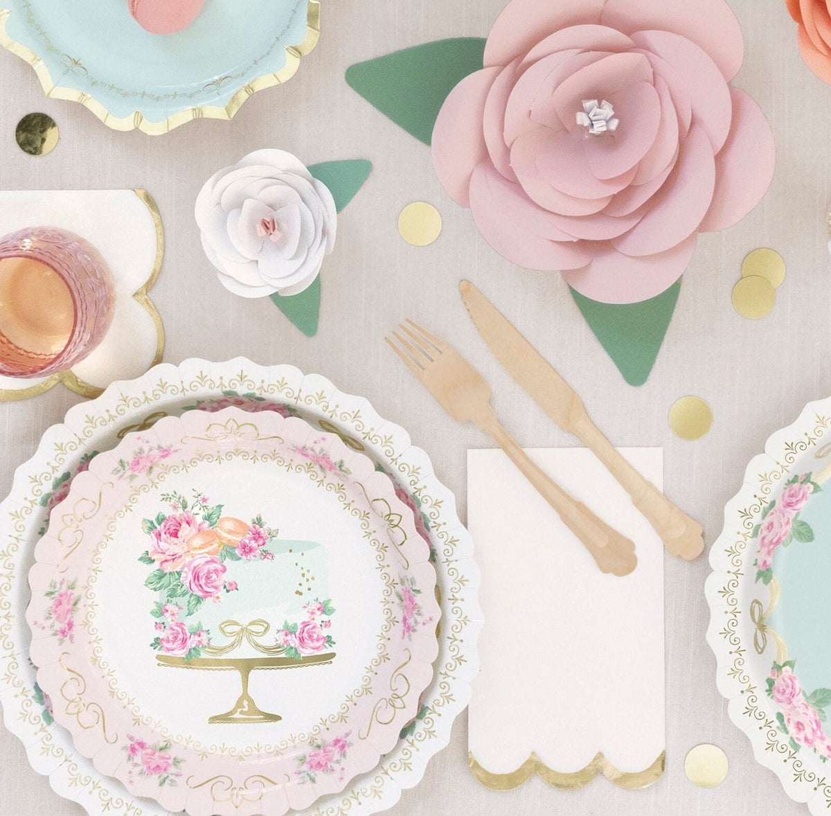 Floral Bridal Shower Plates - Stesha Party