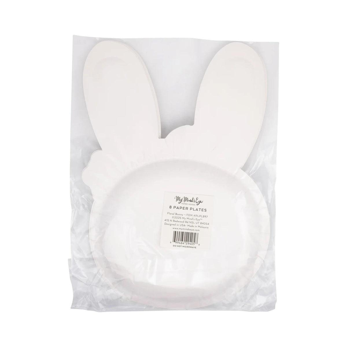 Floral Bunny Shaped Paper Plates 8ct - Stesha Party