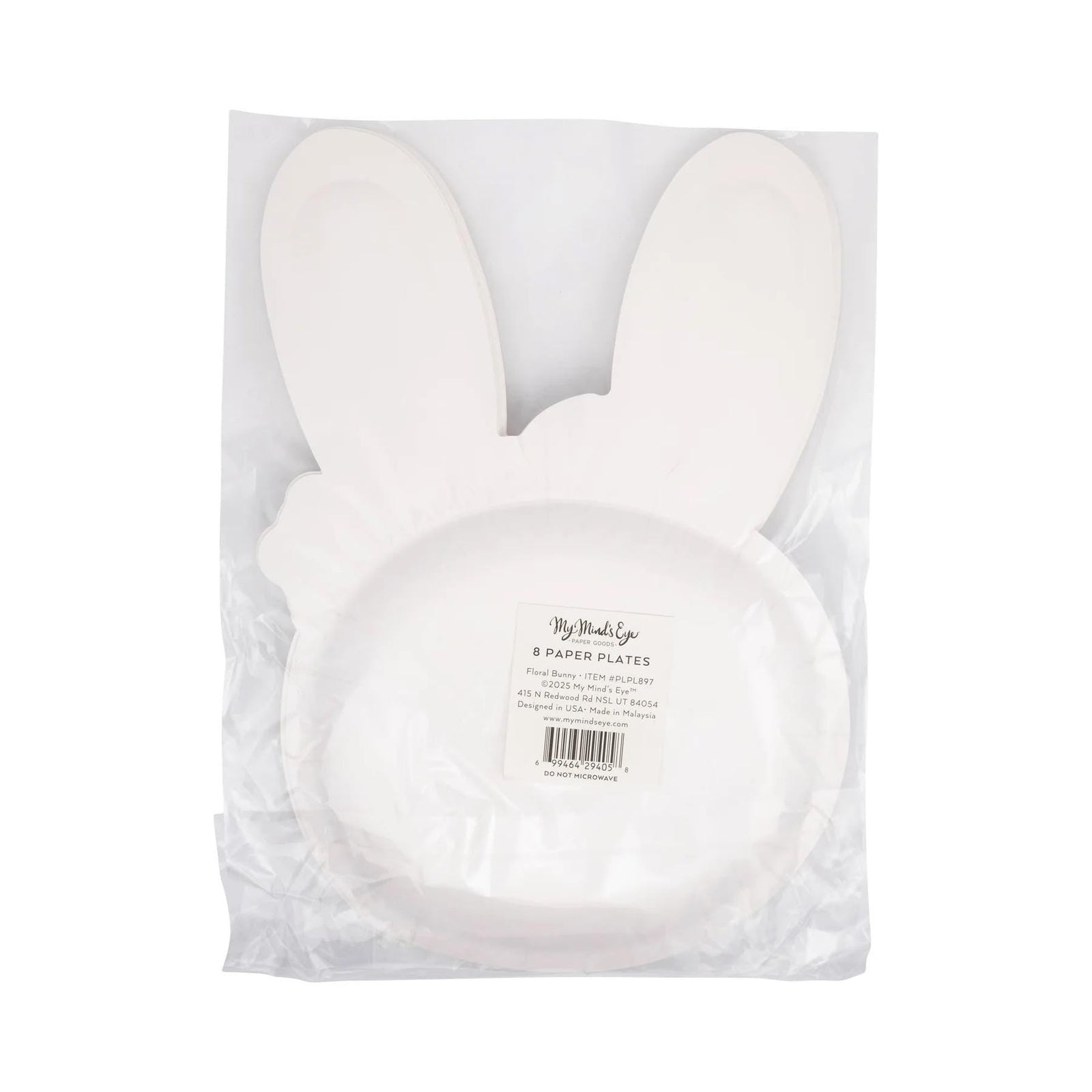Floral Bunny Shaped Paper Plates 8ct - Stesha Party