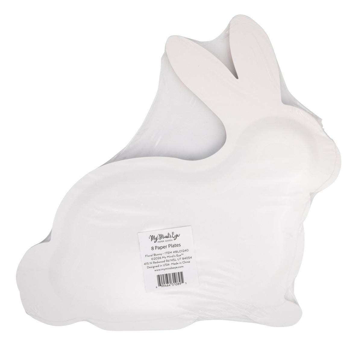 Floral Bunny Shaped Plates 8ct - Stesha Party