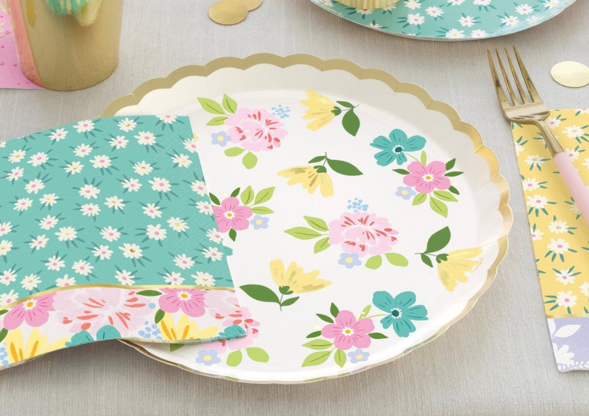 Floral Dinner Party Plates 8ct - Stesha Party