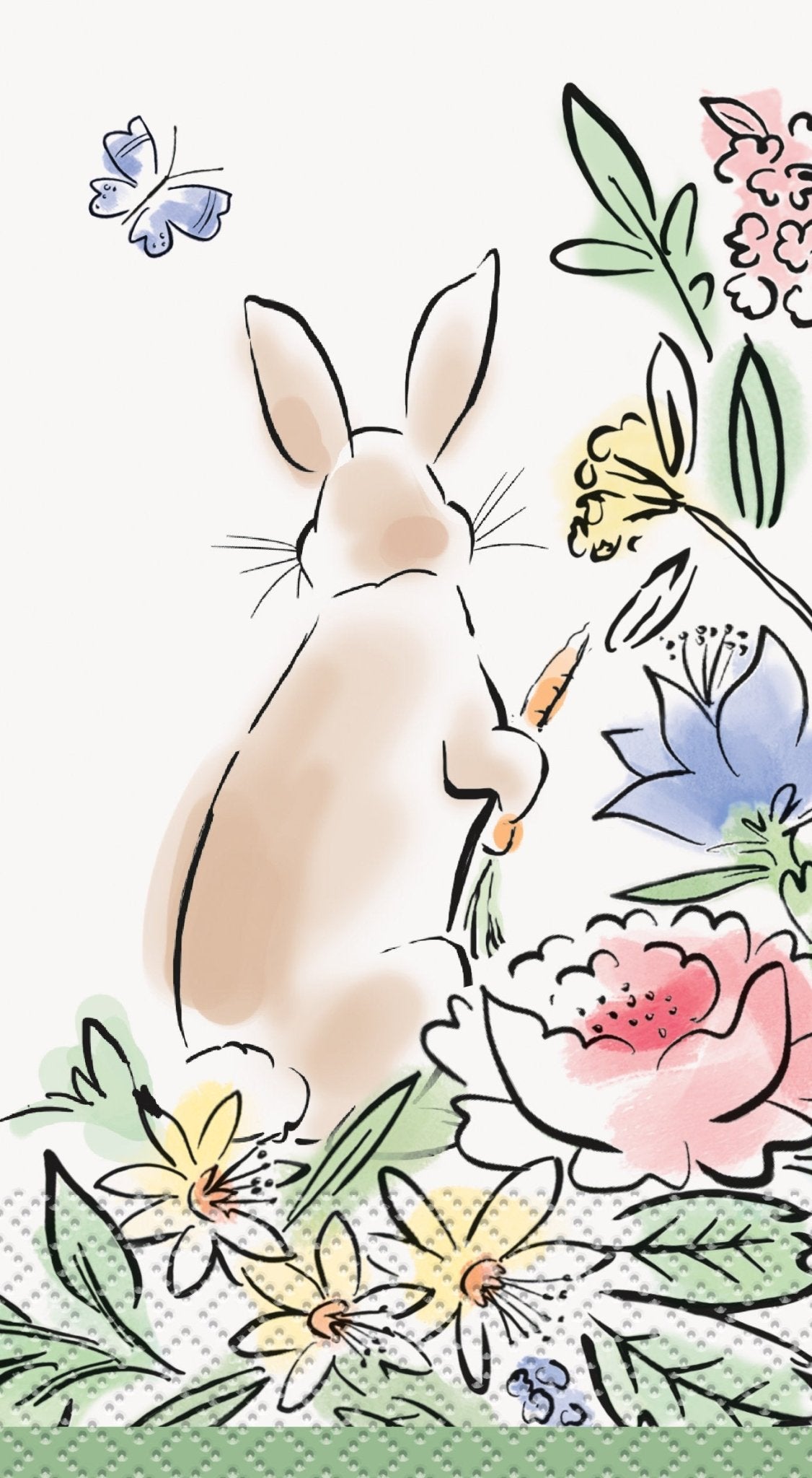 Floral Easter Bunny Napkins 16ct - Stesha Party