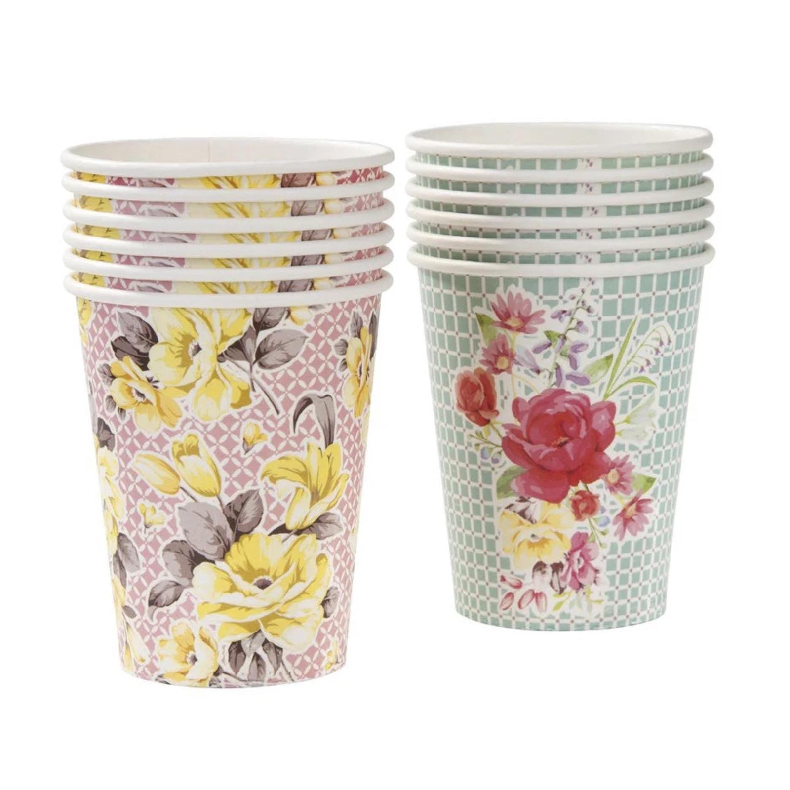 Floral Paper Party Cups 12 ct - Stesha Party