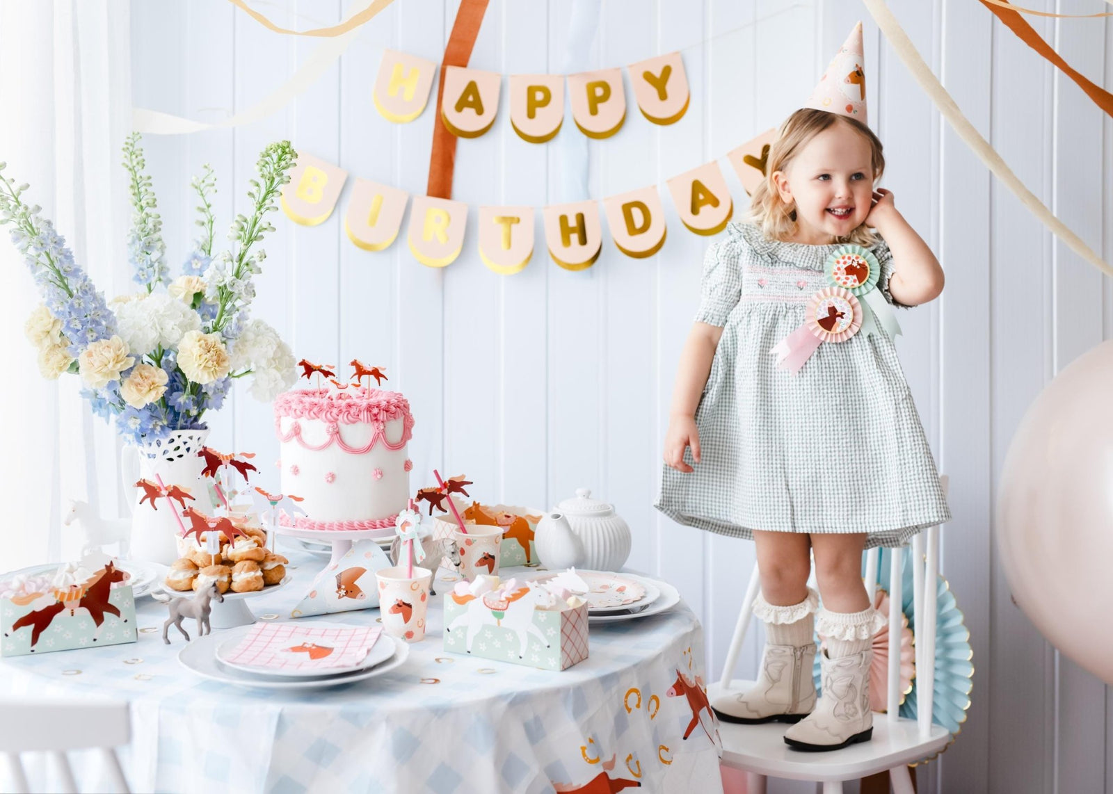 Floral Pony Straws 6ct - Stesha Party