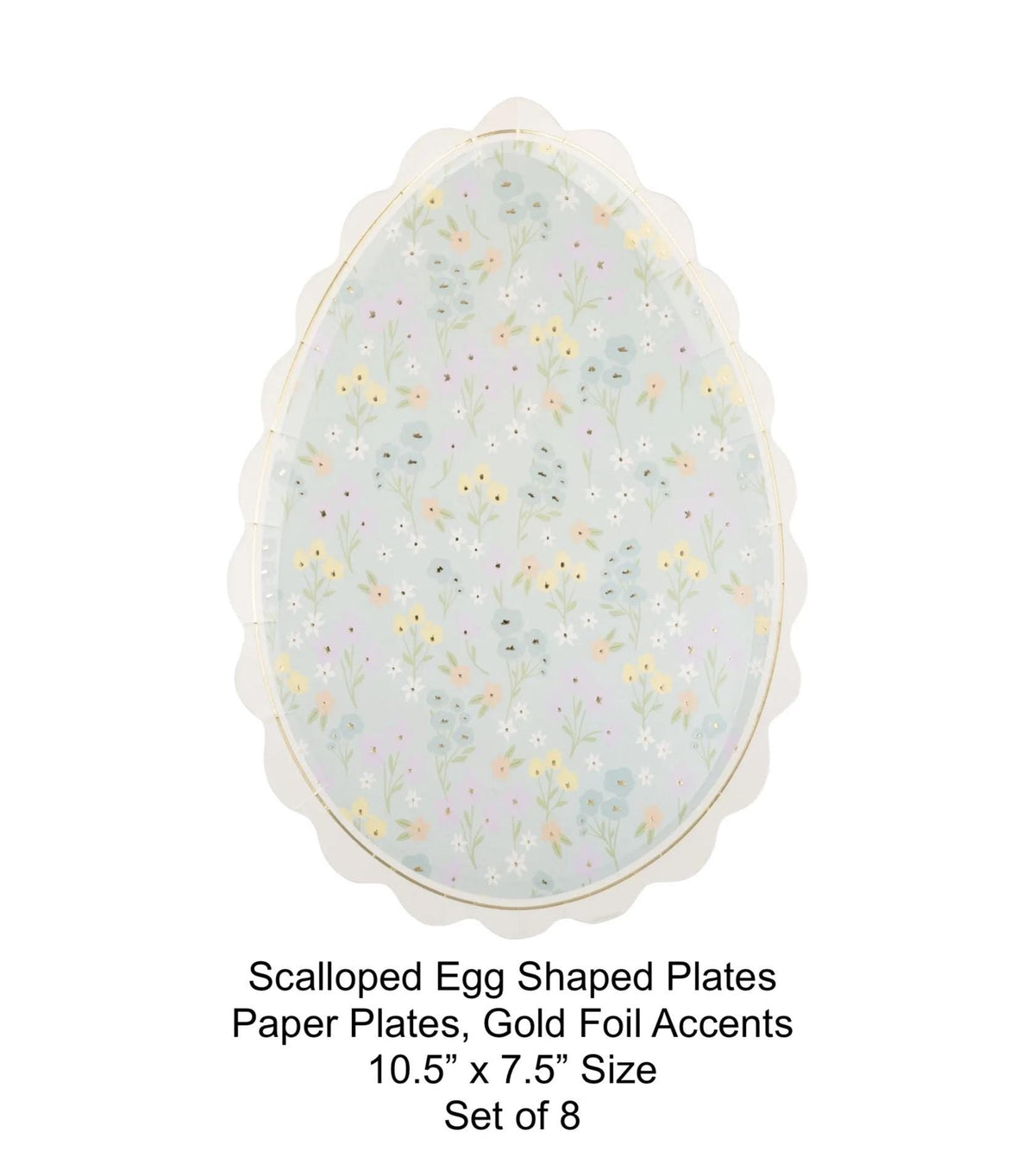 Floral Spring Easter Egg Paper Plates 8ct - Stesha Party