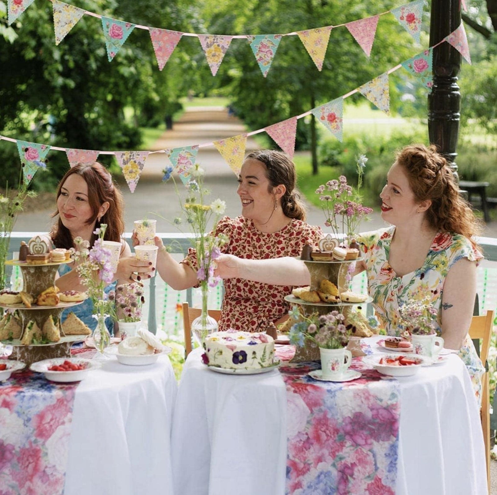 Floral Tea Party Paper Bowls 12ct - Stesha Party