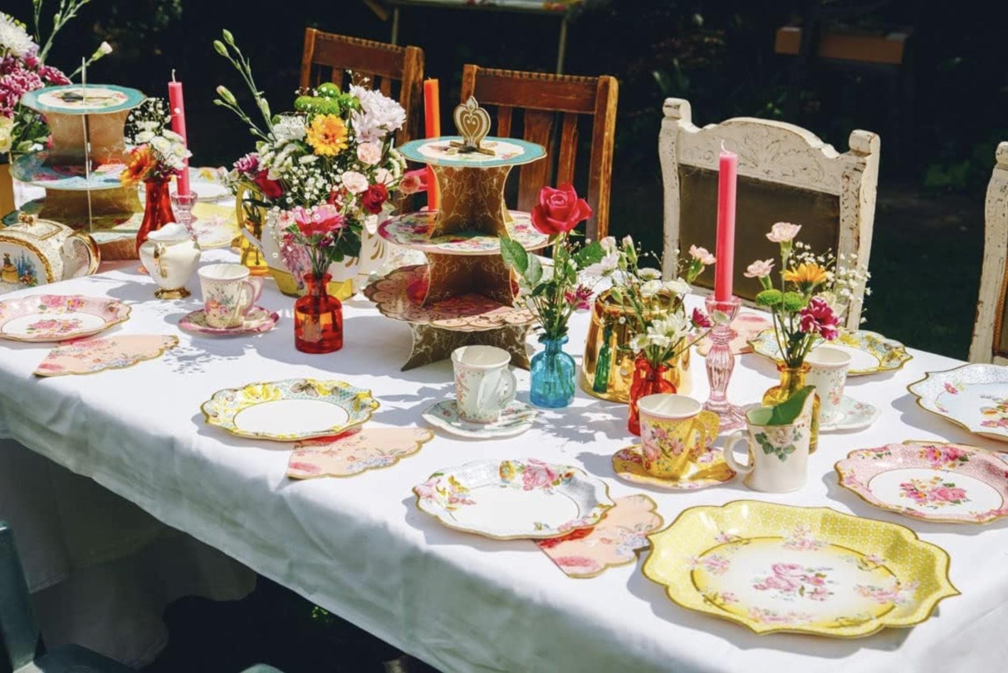 Floral Tea Party Paper Plates 12ct - Stesha Party