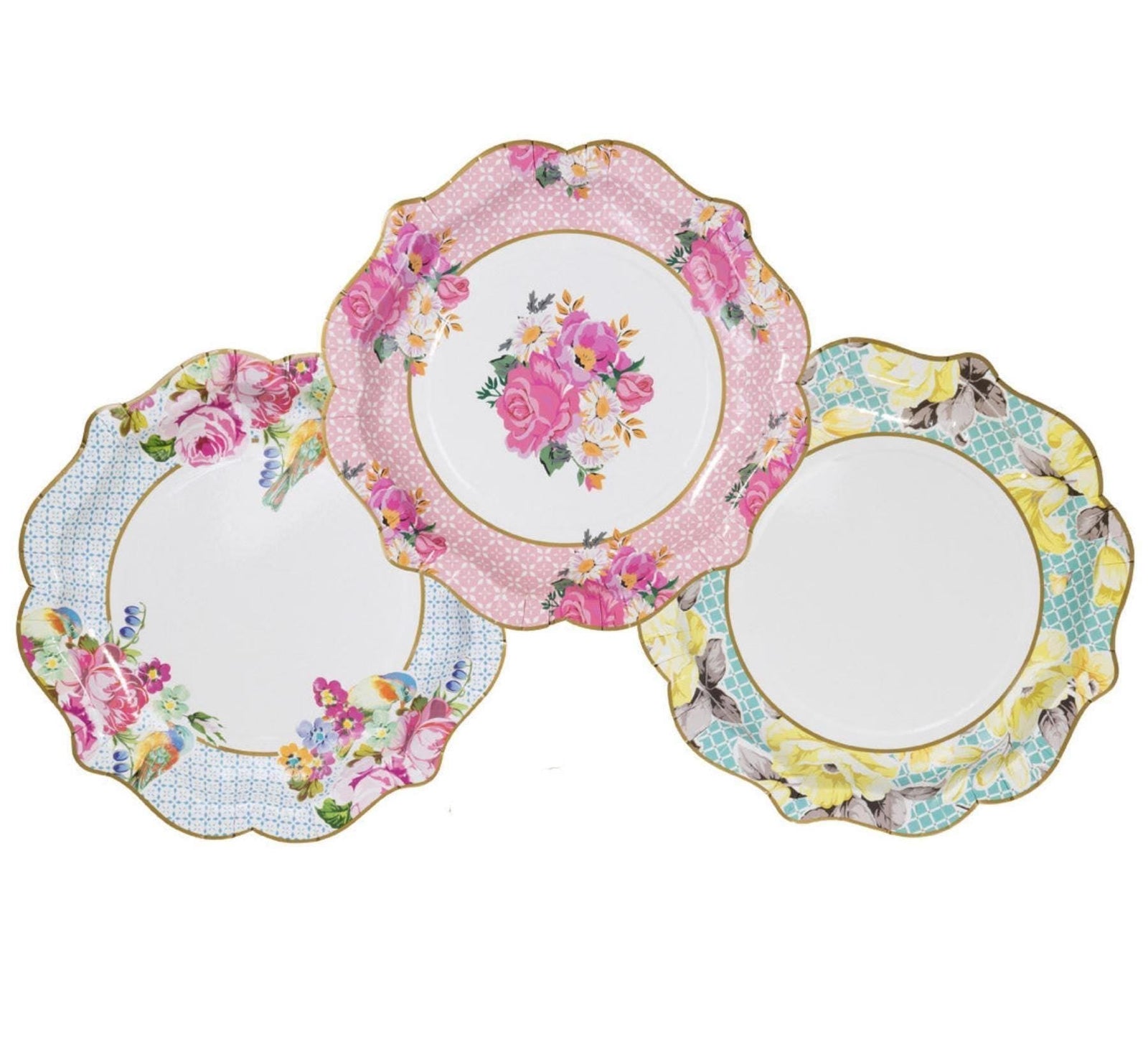Floral Tea Party Paper Plates 12ct - Stesha Party