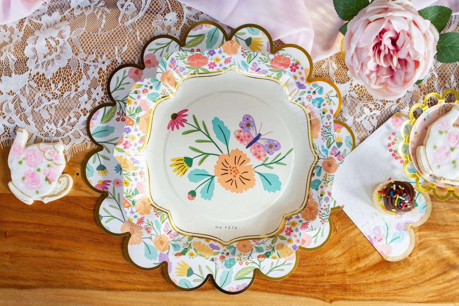 Floral Tea Party Plates - Stesha Party