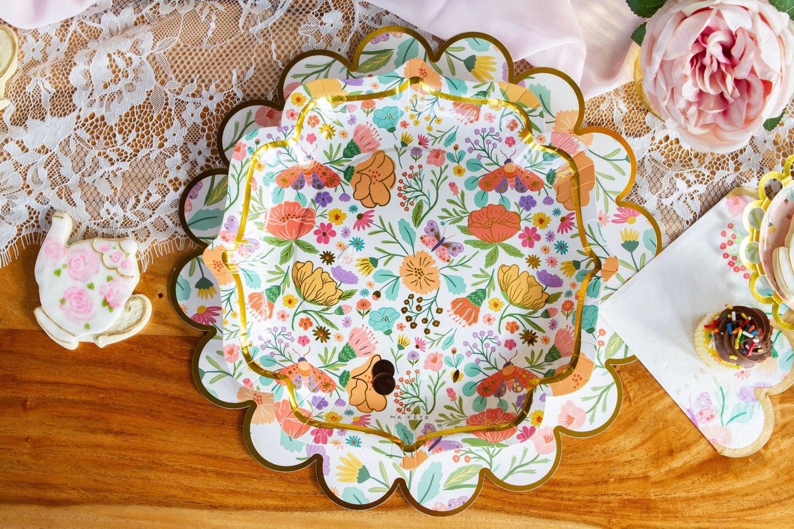Floral Tea Party Plates - Stesha Party